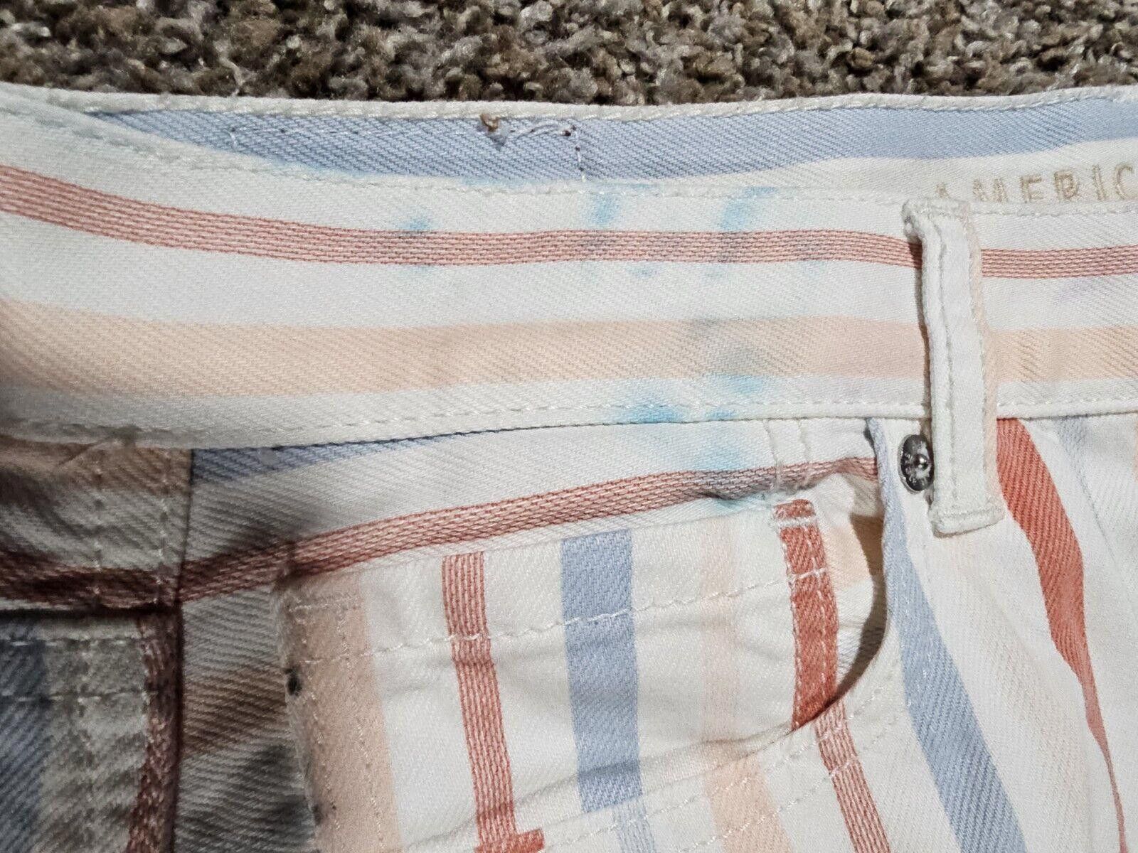 Designer American Eagle Pastel Multicolored Stripe Mom Jean 6 Long Size 28" / US 6 / IT 42 - 4 Thumbnail