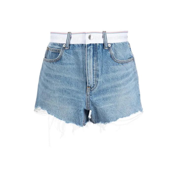 Alexander Wang Alexander Wang SS23 Logo Denim Shorts for Women 0079 Size 26" / US 2 / IT 38 - 1 Thumbnail