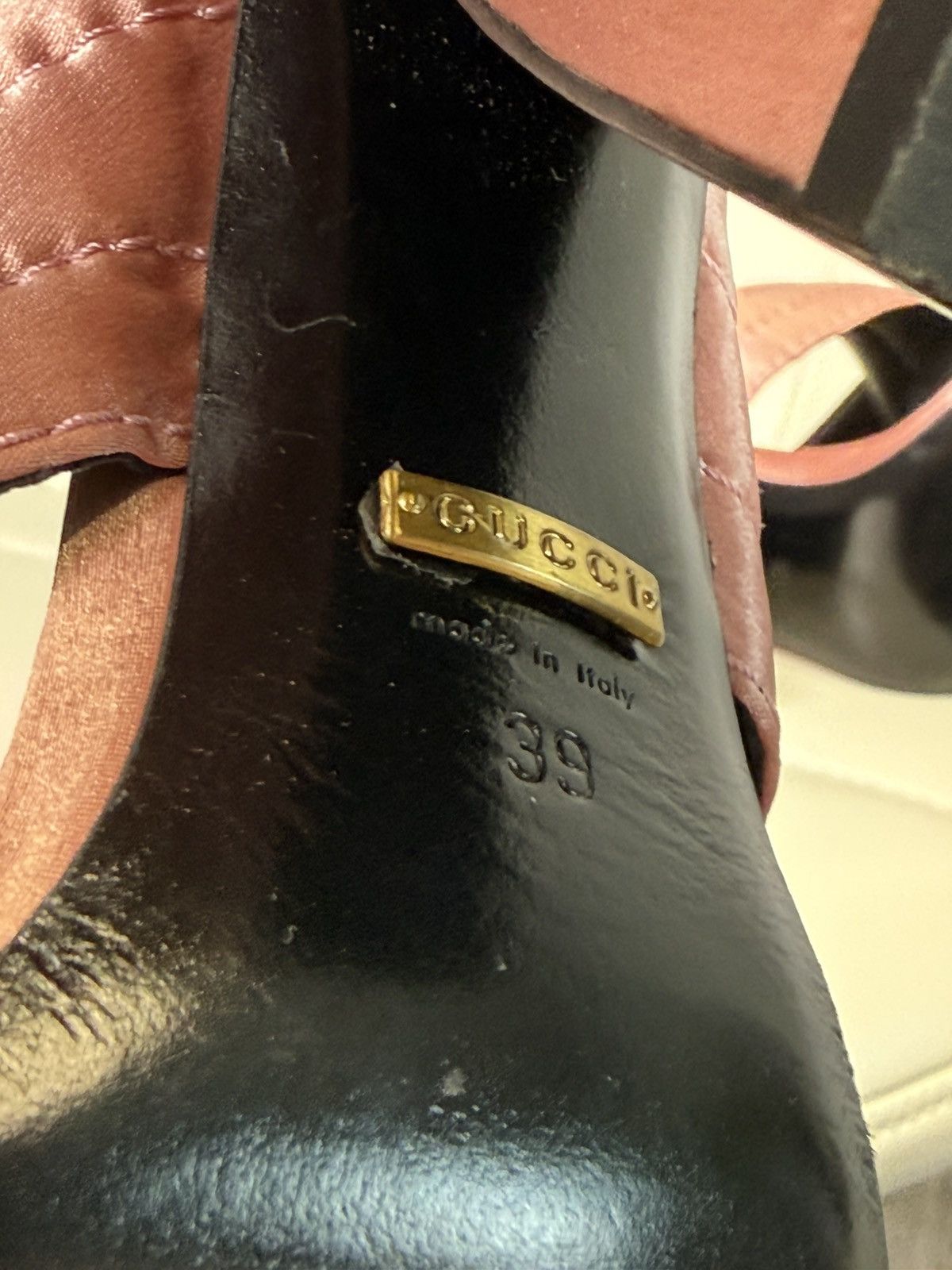 Gucci Gucci Crossover Satin Quilted Mule Sandals Block Heel Slides Size US 9 / IT 39 - 24 Thumbnail