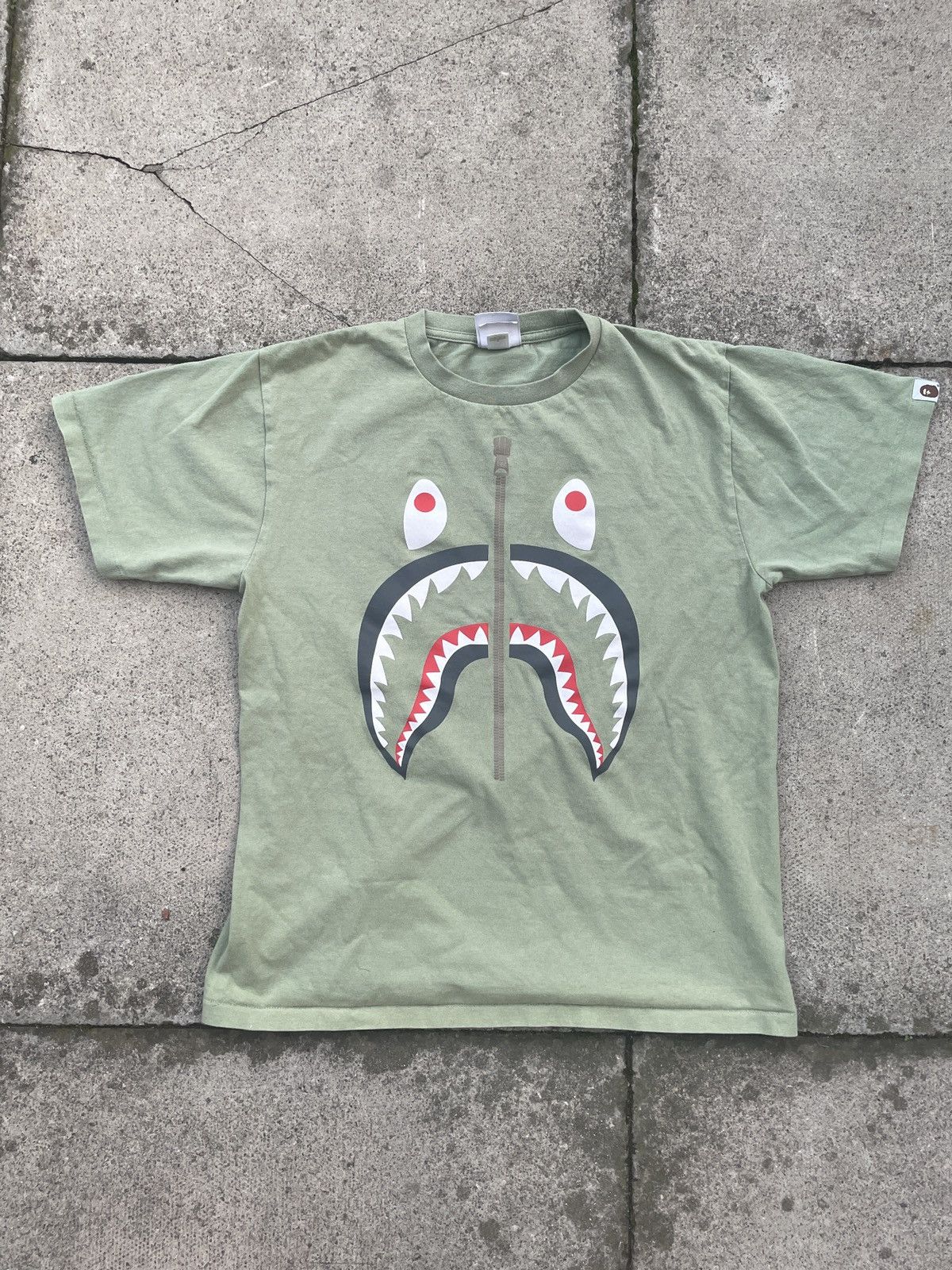 Bape light khaki green bape tee | Grailed