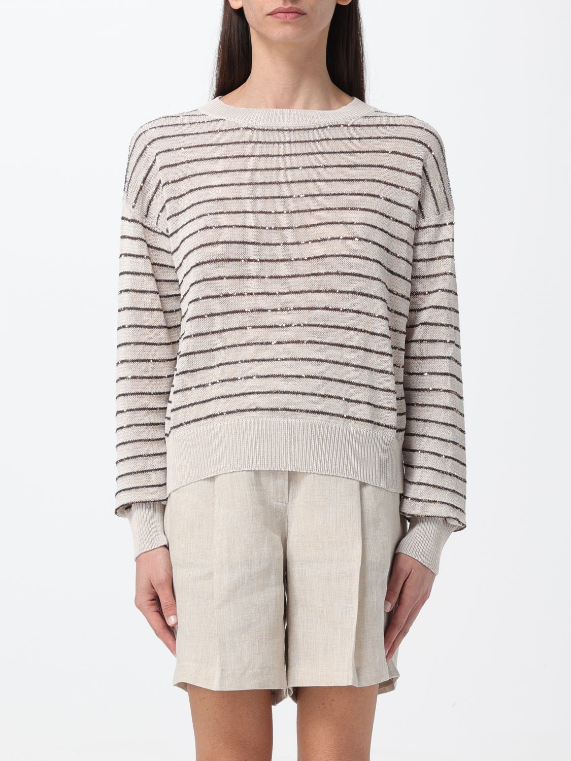 image of Brunello Cucinelli Sweater Woman White, Women's (Size Medium)