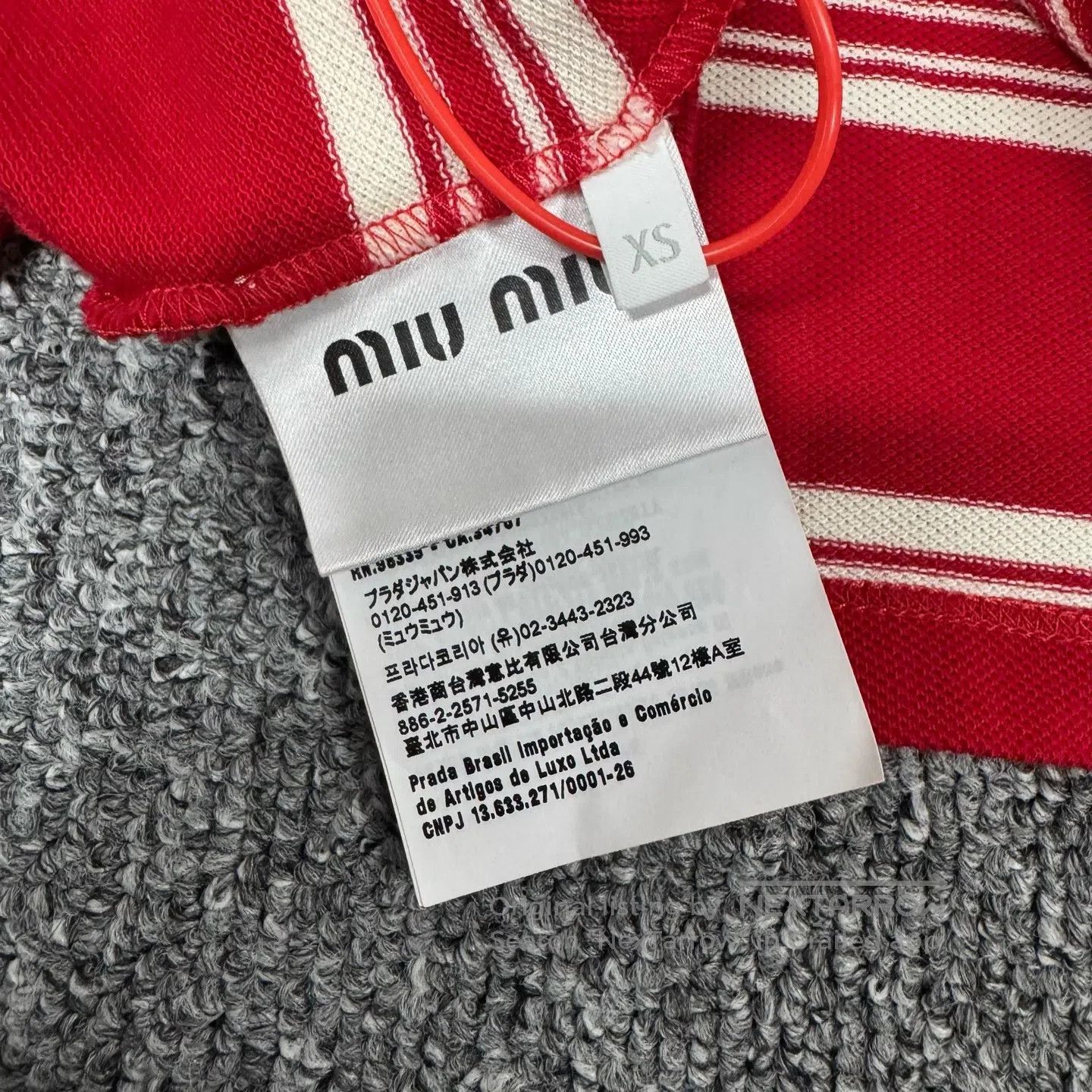 Miu Miu miu miu Short-sleeved polo shirt with striped collar| Size XS / US 0-2 / IT 36-38 - 6 Thumbnail
