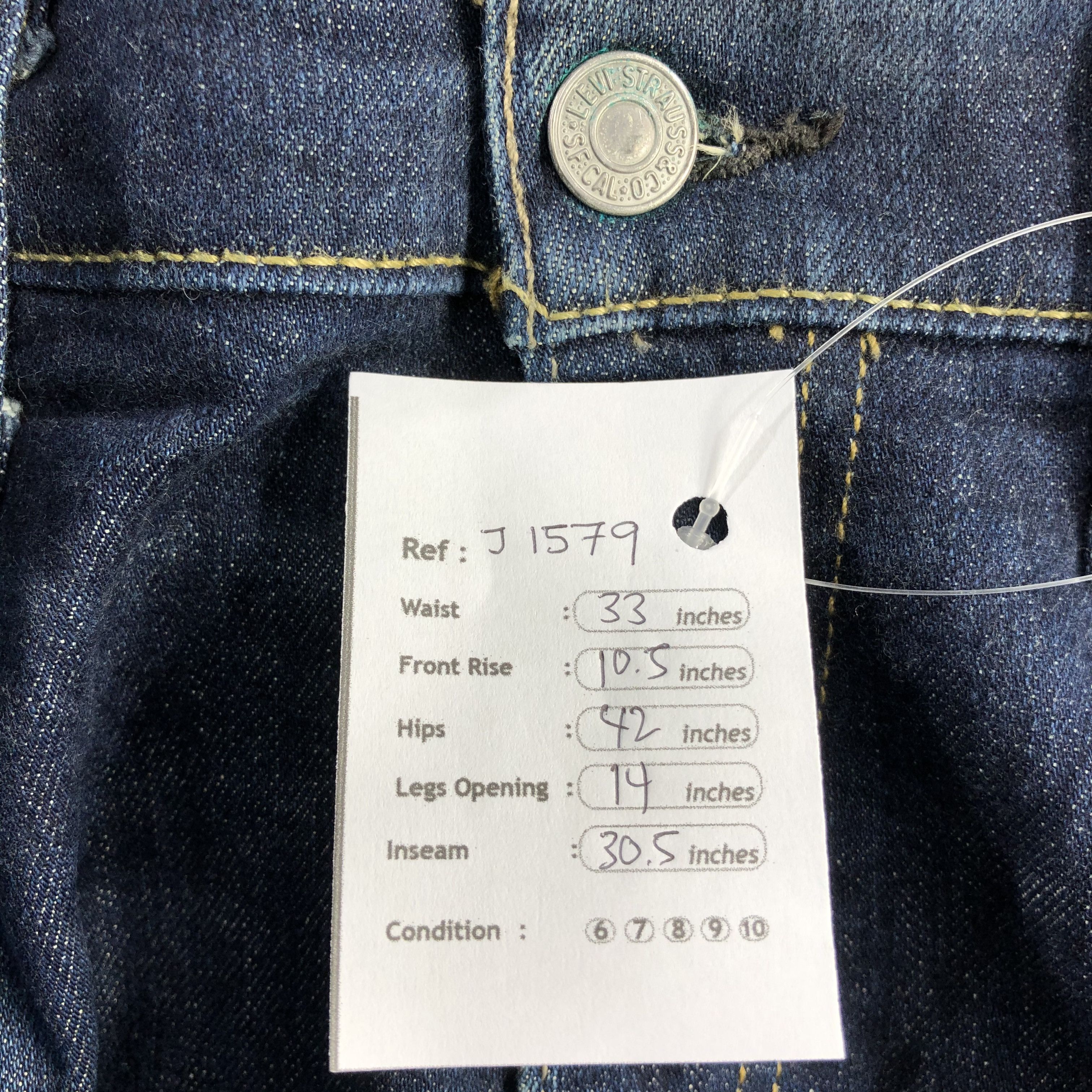 Levi's Vintage Blue Wash Levis 513 Jeans-J1579 Size US 33 - 14 Thumbnail