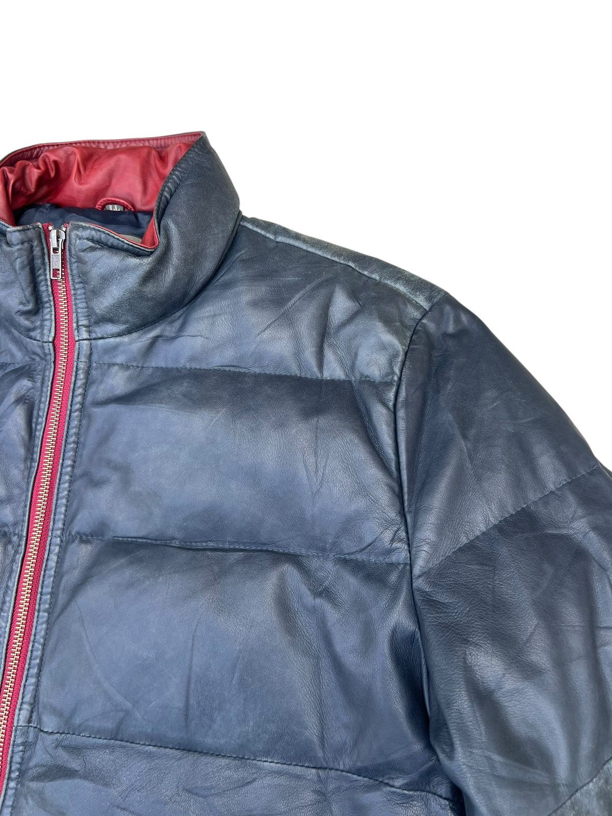 Japanese Brand VTG Nichiwa Wind Armour Patina Sheepskin Leather Down Jacket Size US L / EU 52-54 / 3 - 9 Thumbnail