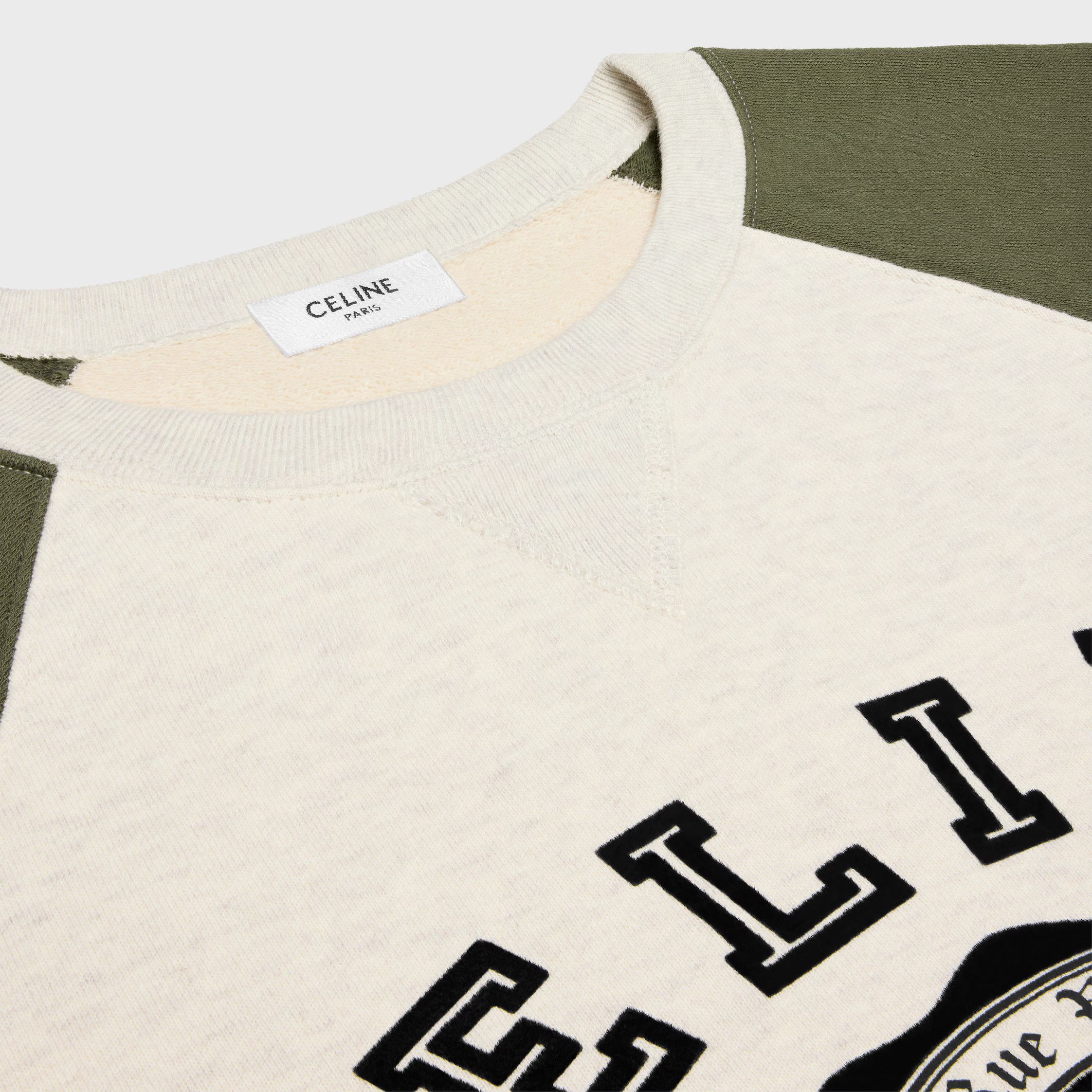 Celine o1loc1c1225 Blason Loose Sweatshirt in Beige/Khaki Size US S / EU 44-46 / 1 - 3 Thumbnail