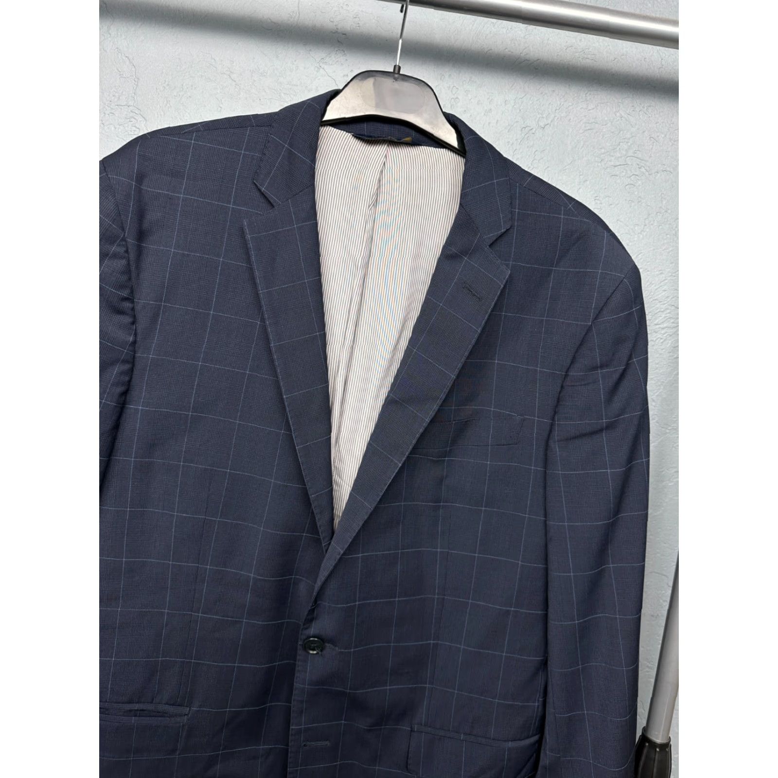 Brooks Brothers Brooks Brothers Mens Wool Blazer Jacket Size 52 Blue Check Blazer Mens 52 Blue Wool Jacket Front Two-Button Vintage: No Size 52R - 2 Thumbnail