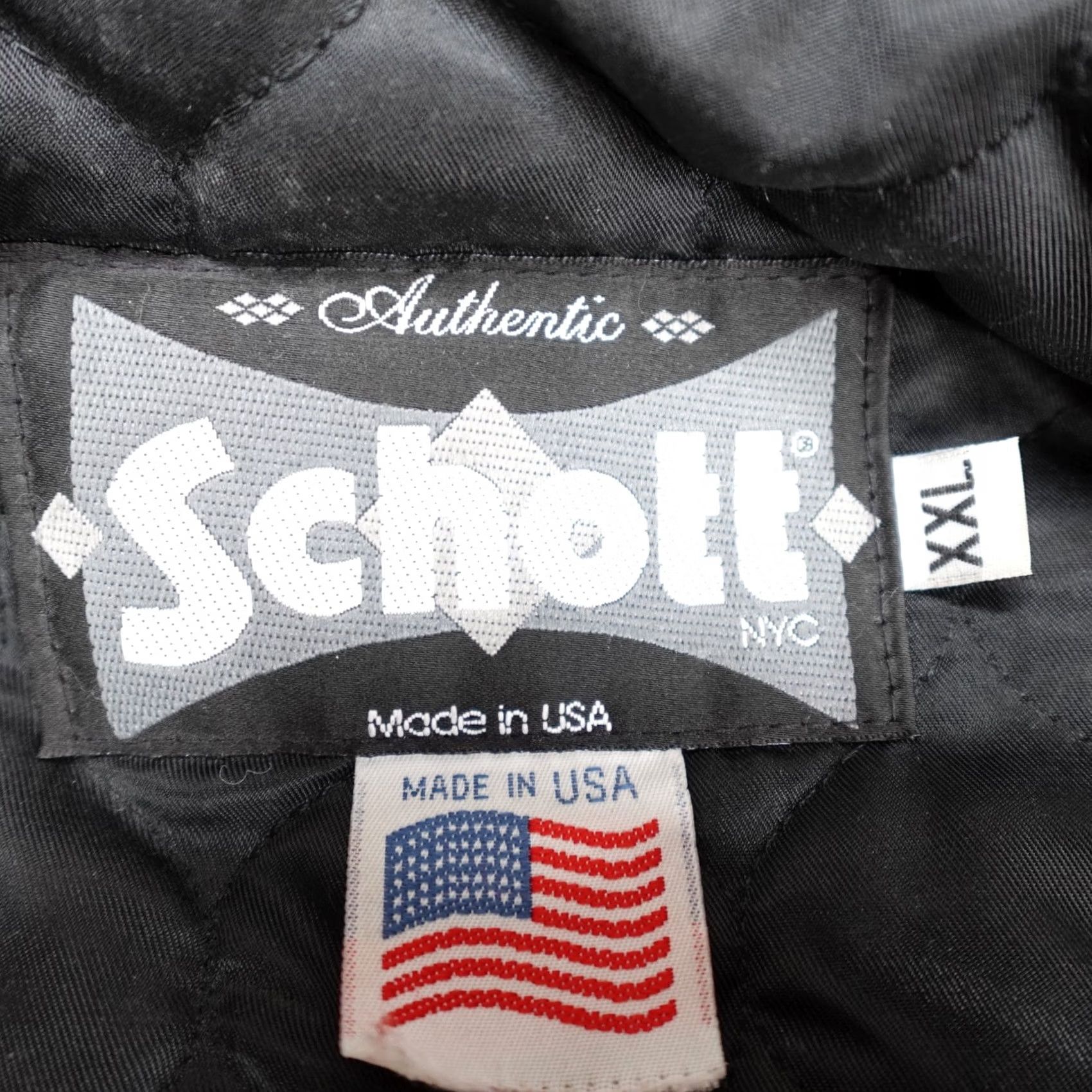 Vintage VINTAGE Schott NYC Mens Jacket Black Leather Cafe Racer 2XL Double Sided Made in USA Size US L / EU 52-54 / 3 - 3 Thumbnail