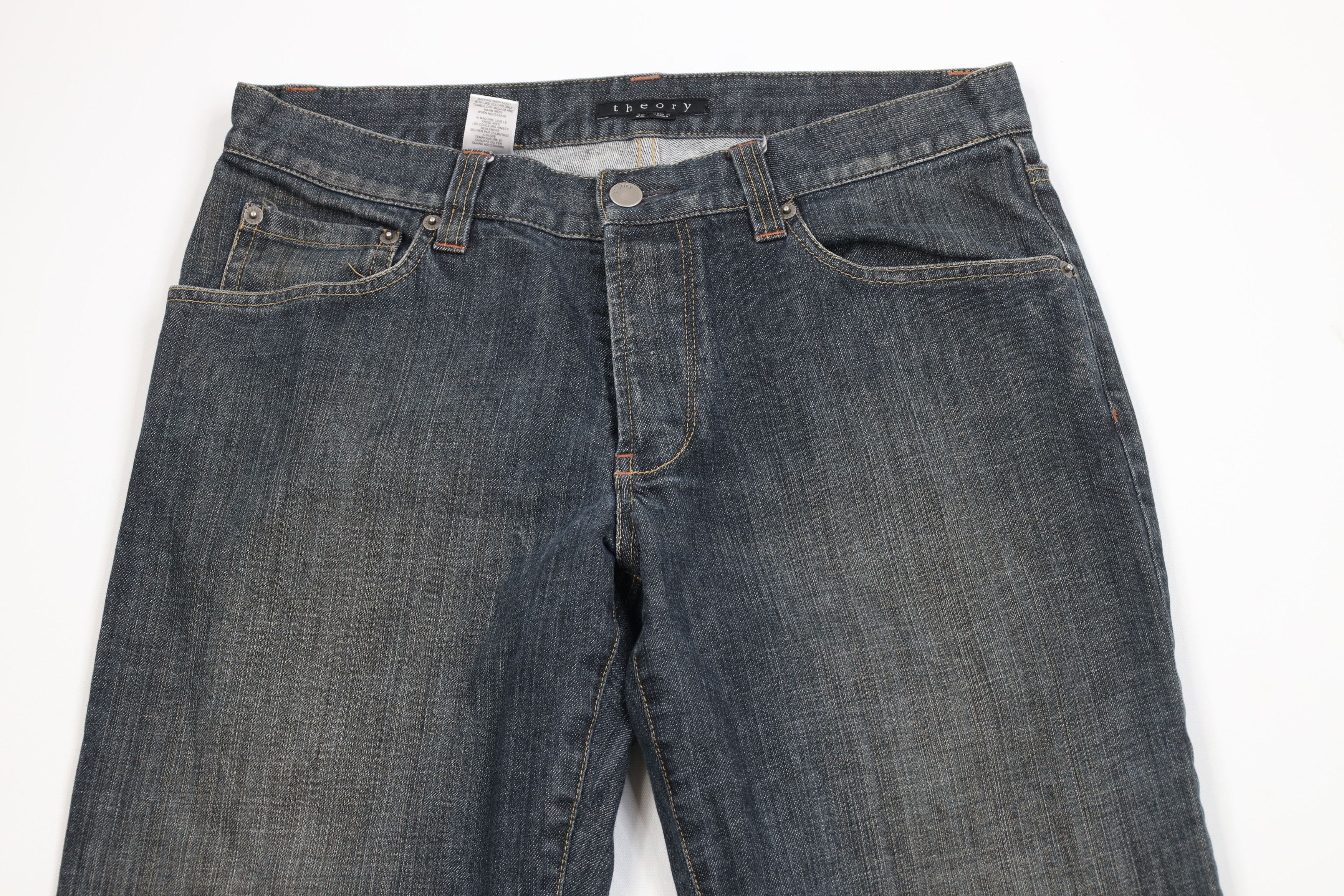 Theory Theory Button Fly Slim Jim Wide Leg Denim Jeans Pants Blue Size US 32 / EU 48 - 2 Thumbnail