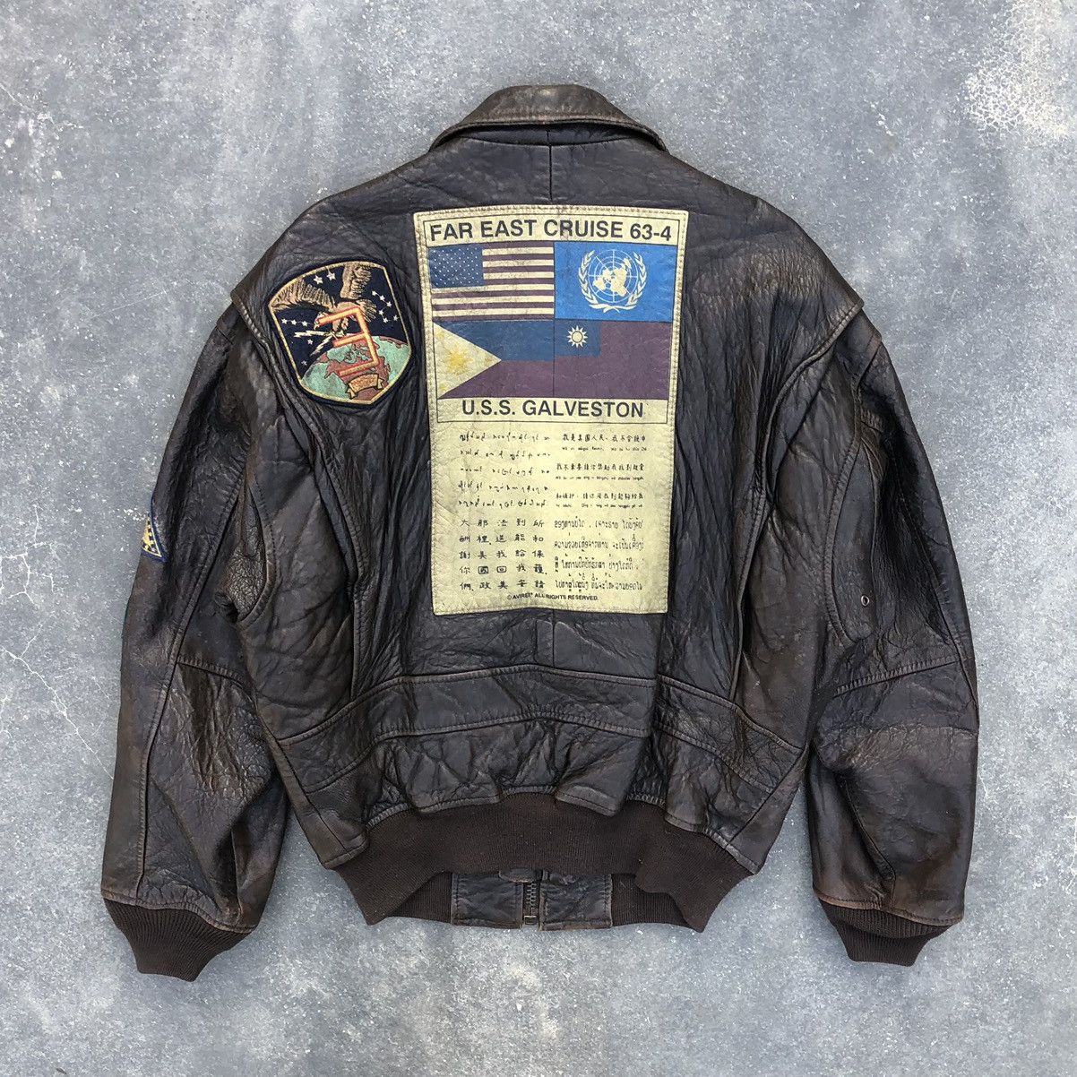 Vintage Avirex Top Gun USS Type G-1 Leather Flight Jacket