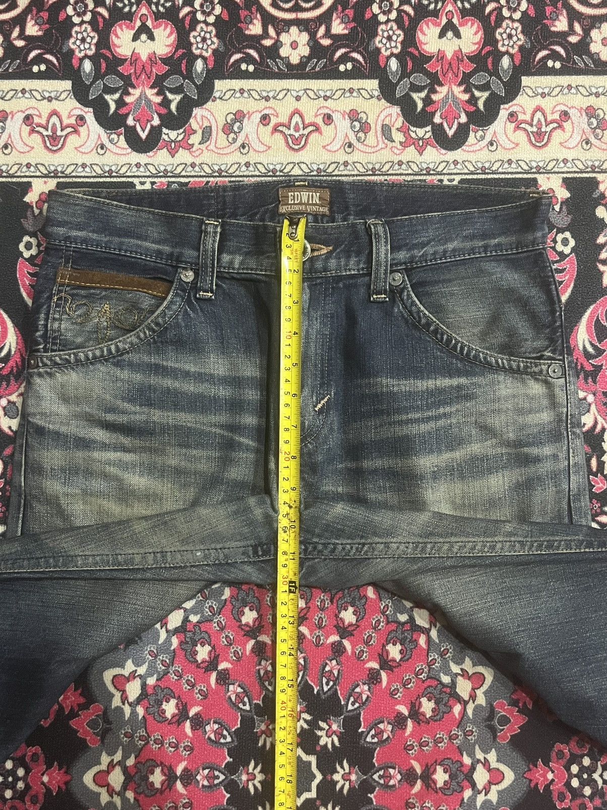 Edwin Edwin XVS Rusty Faded Washed Distressed Straight Leg Jeans Size US 30 / EU 46 - 13 Thumbnail