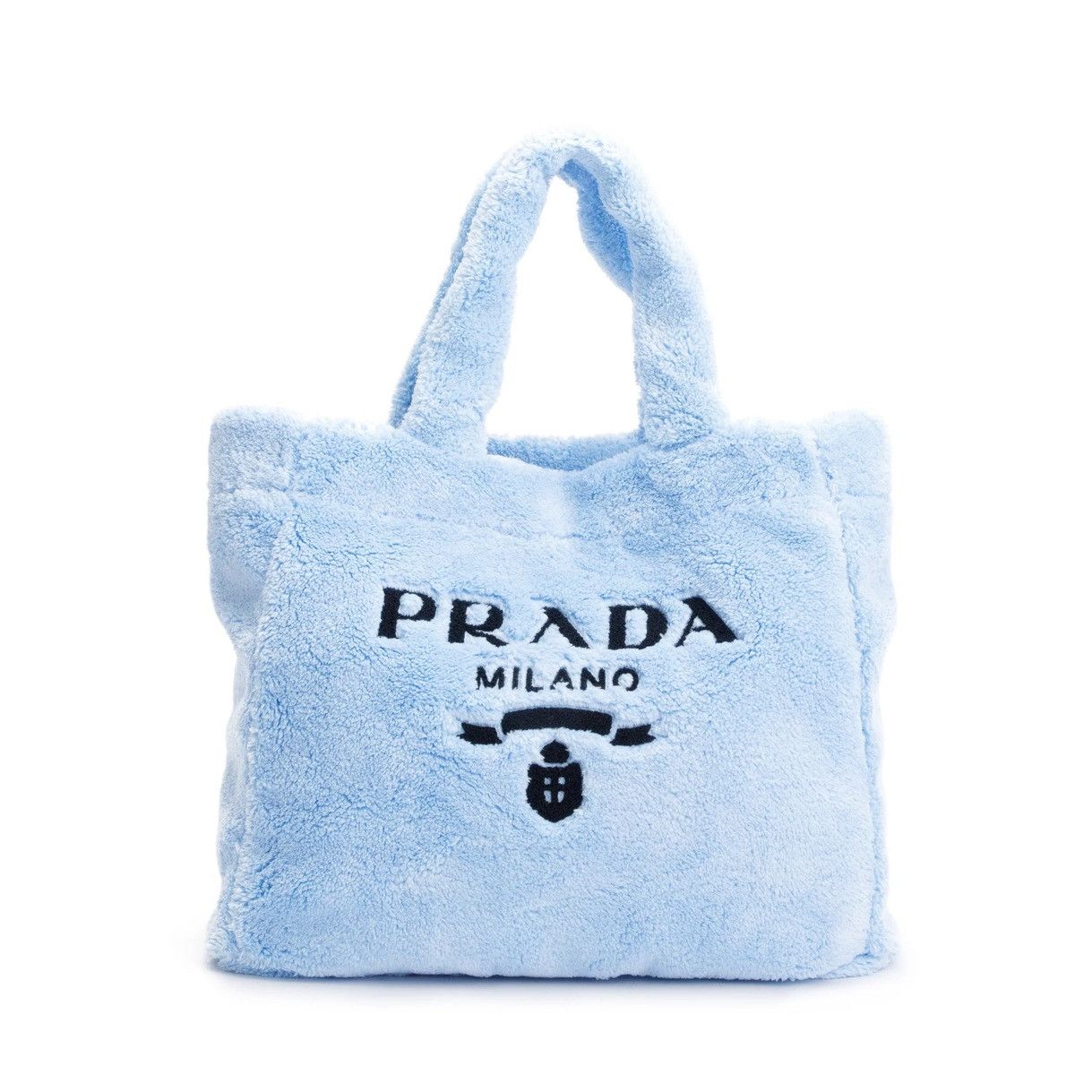 Prada PRADA Blue Terry Cloth Logo Tote Size ONE SIZE - 1 Thumbnail