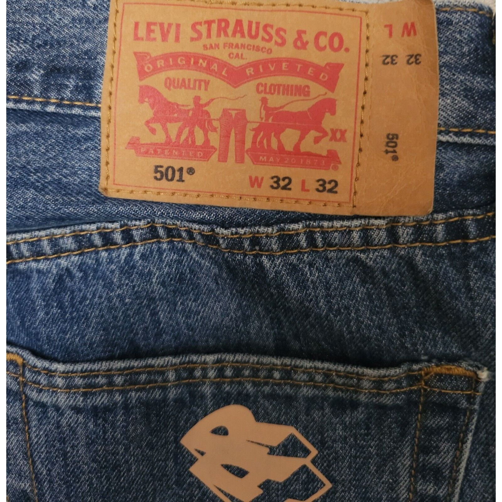 Levi's LEVI'S 501 Straight Leg Embroidered Denim Jeans Size 32×32 Size US 32 / EU 48 - 5 Thumbnail