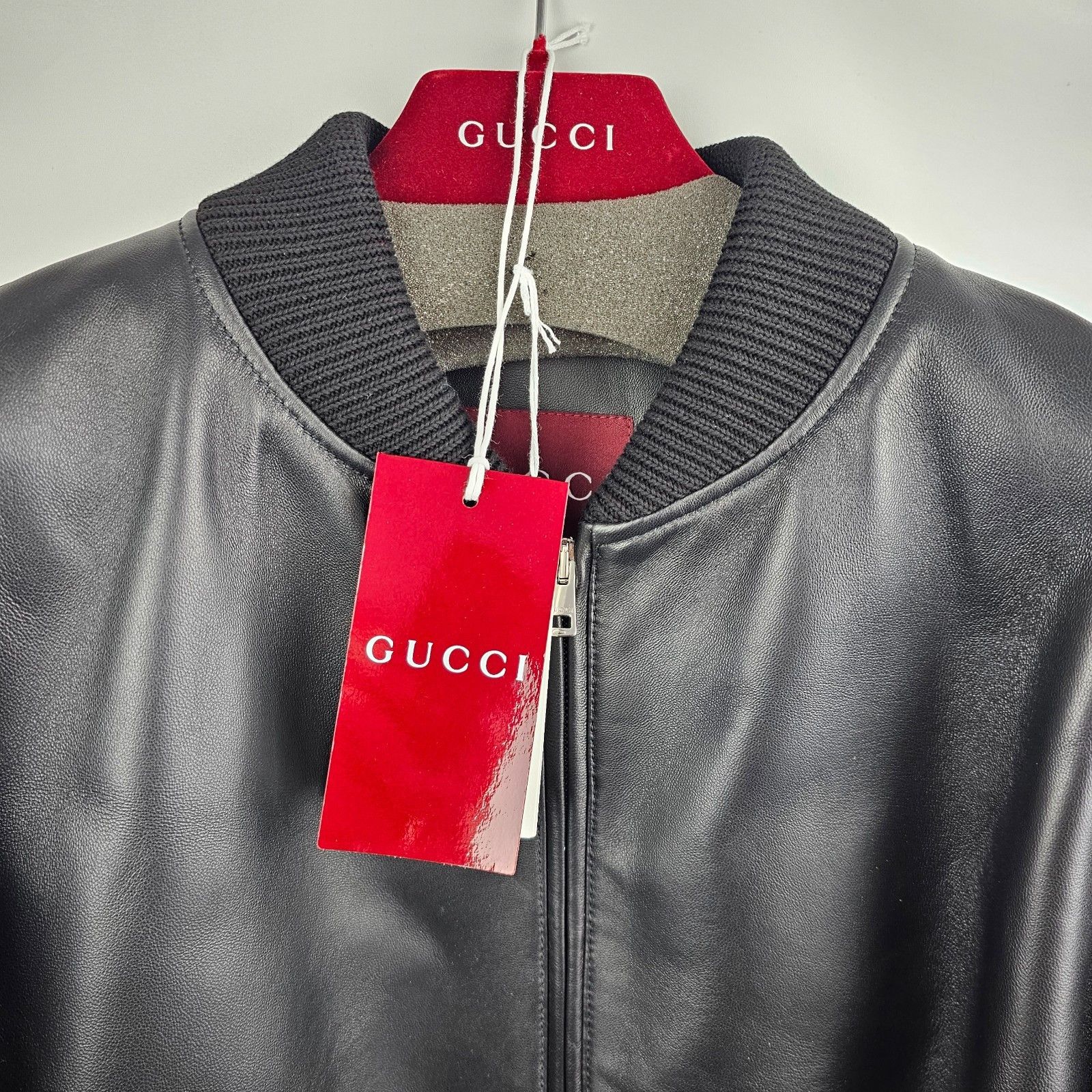 Gucci GUCCI $3980 Black Nappa Leather Bomber Jacket New & Authenti Size US XXL / EU 58 / 5 - 4 Thumbnail