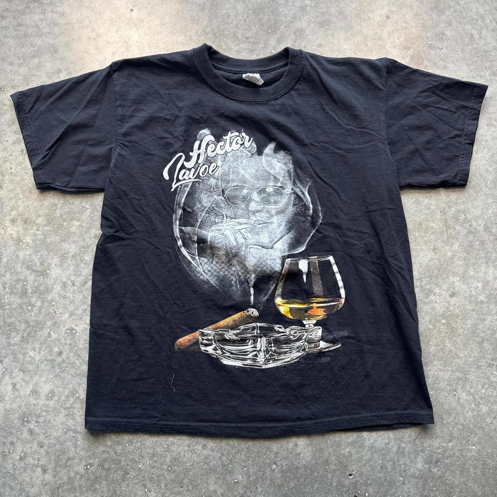 Other Black Hector Lavoe "Cognac and Cigars" Graphic Band T-Shirt Size US XL / EU 56 / 4 - 1 Thumbnail