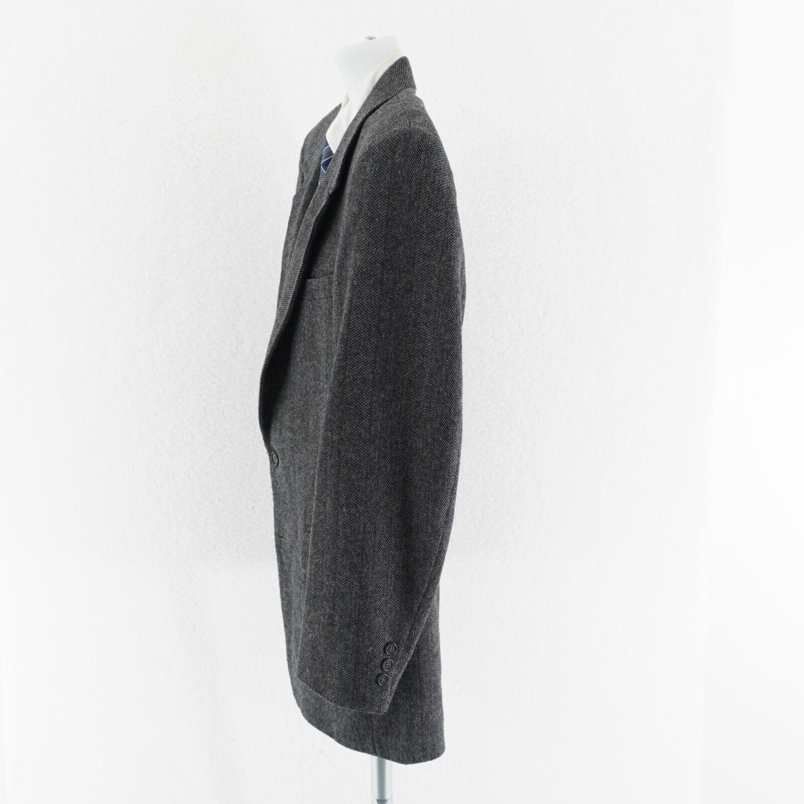 Towncraft Towncraft Tweed Wool Patchwork Gray Herringbone 2 Button Spo Size 38R - 5 Thumbnail