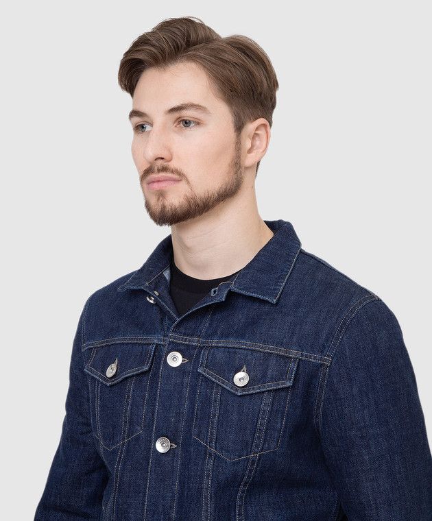 Brunello Cucinelli o1w1db10924 Denim Jacket in Navy Size US XL / EU 56 / 4 - 5 Thumbnail