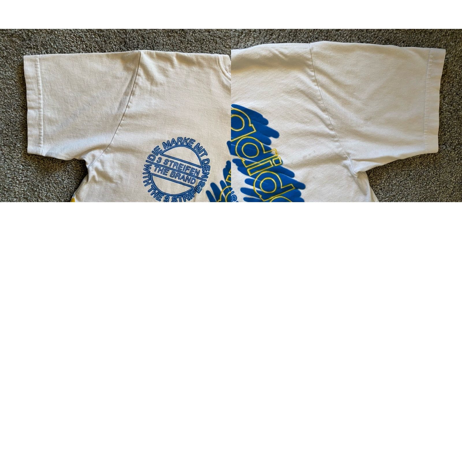 Adidas VINTAGE Adidas The 3 Stripes Graffiti Street Logo Shirt Men’s S White Size US S / EU 44-46 / 1 - 9 Thumbnail