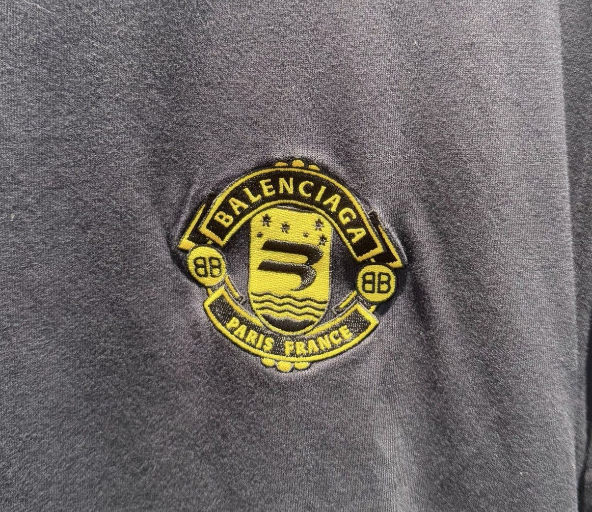 Balenciaga BALENCIAGA Navy Blue Embroidered Short Sleeve T-Shirt Size US S / EU 44-46 / 1 - 2 Thumbnail