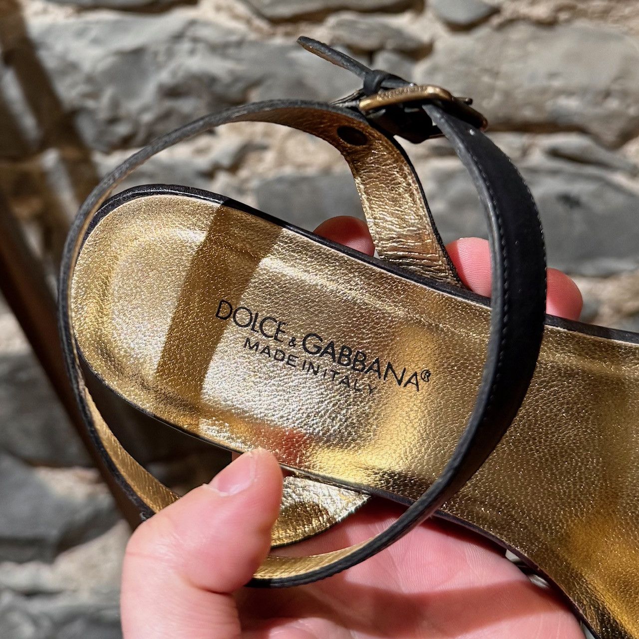 Dolce & Gabbana Dolce & Gabbana Vintage Wood Brown Leather Flower Sandals Size US 9 / IT 39 - 10 Thumbnail