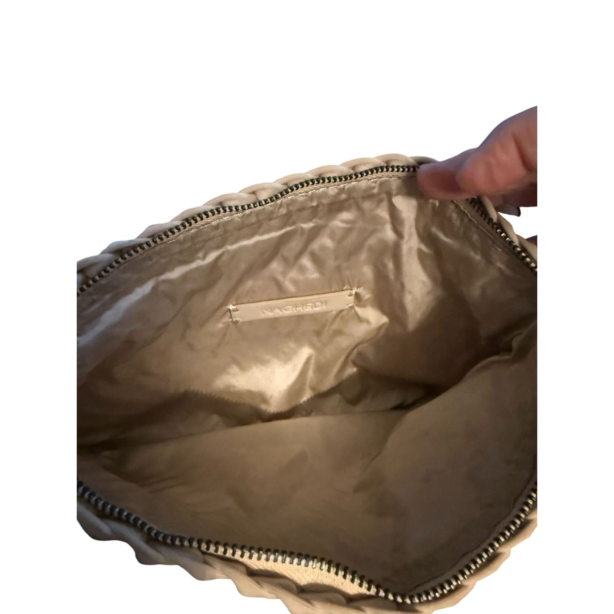 Other Naghedi Woven Beige Clutch Cosmetic Bag With Zipper Closure Size ONE SIZE - 7 Thumbnail