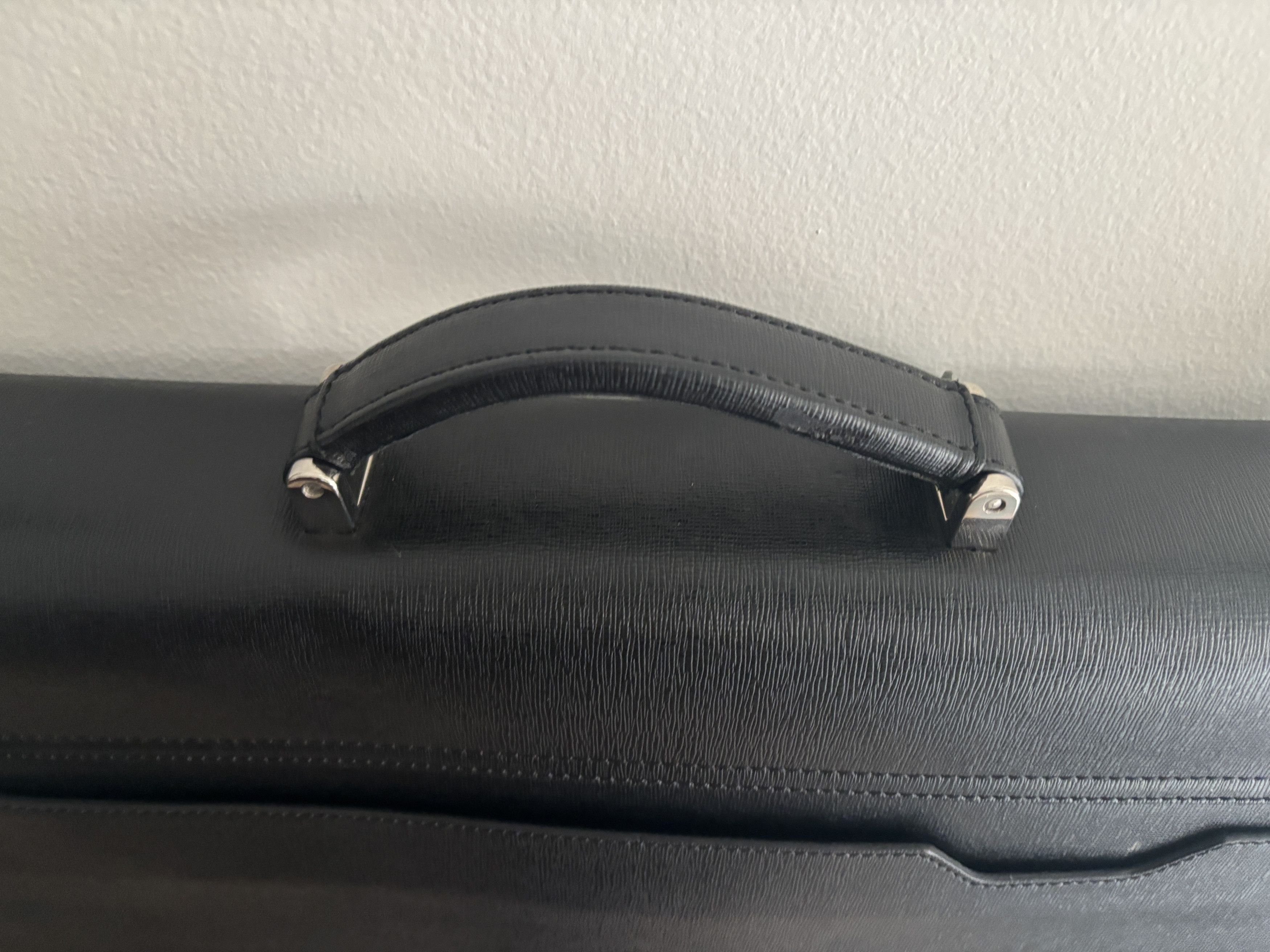 Bentley $925 Black Saffiano Leather Briefcase Attache | Silver Logo Size ONE SIZE - 7 Thumbnail