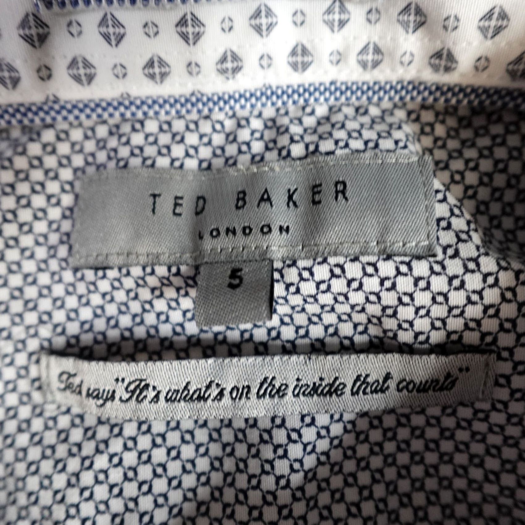 Ted Baker Ted Baker Mens Shirt L Purple Solid Short Sleeve Button-Up Collared Cotton Size US L / EU 52-54 / 3 - 3 Thumbnail