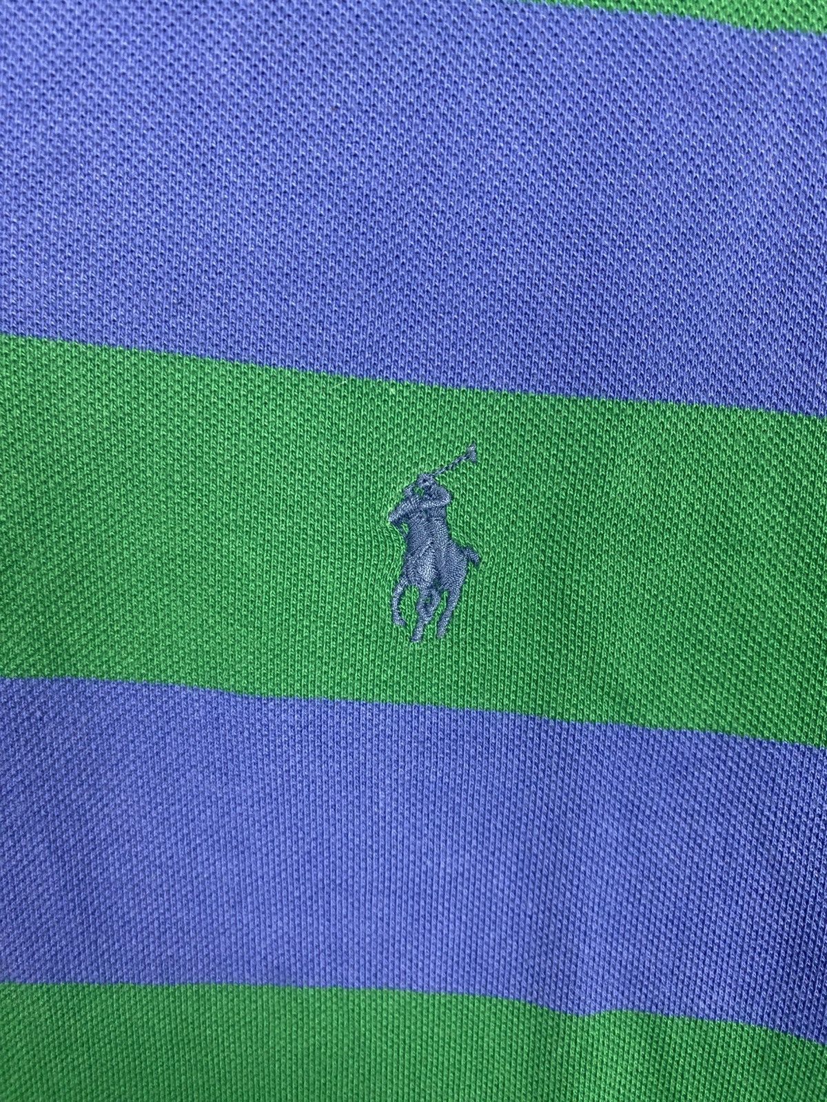Polo Ralph Lauren Polo Ralph Lauren Striped Mesh Polo Shirt in Blue and Green Size US L / EU 52-54 / 3 - 3 Thumbnail