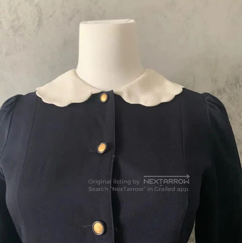 Burberry Burberry Navy Blue Wool Long Sleeve Dress. Size XS / US 0-2 / IT 36-38 - 2 Thumbnail
