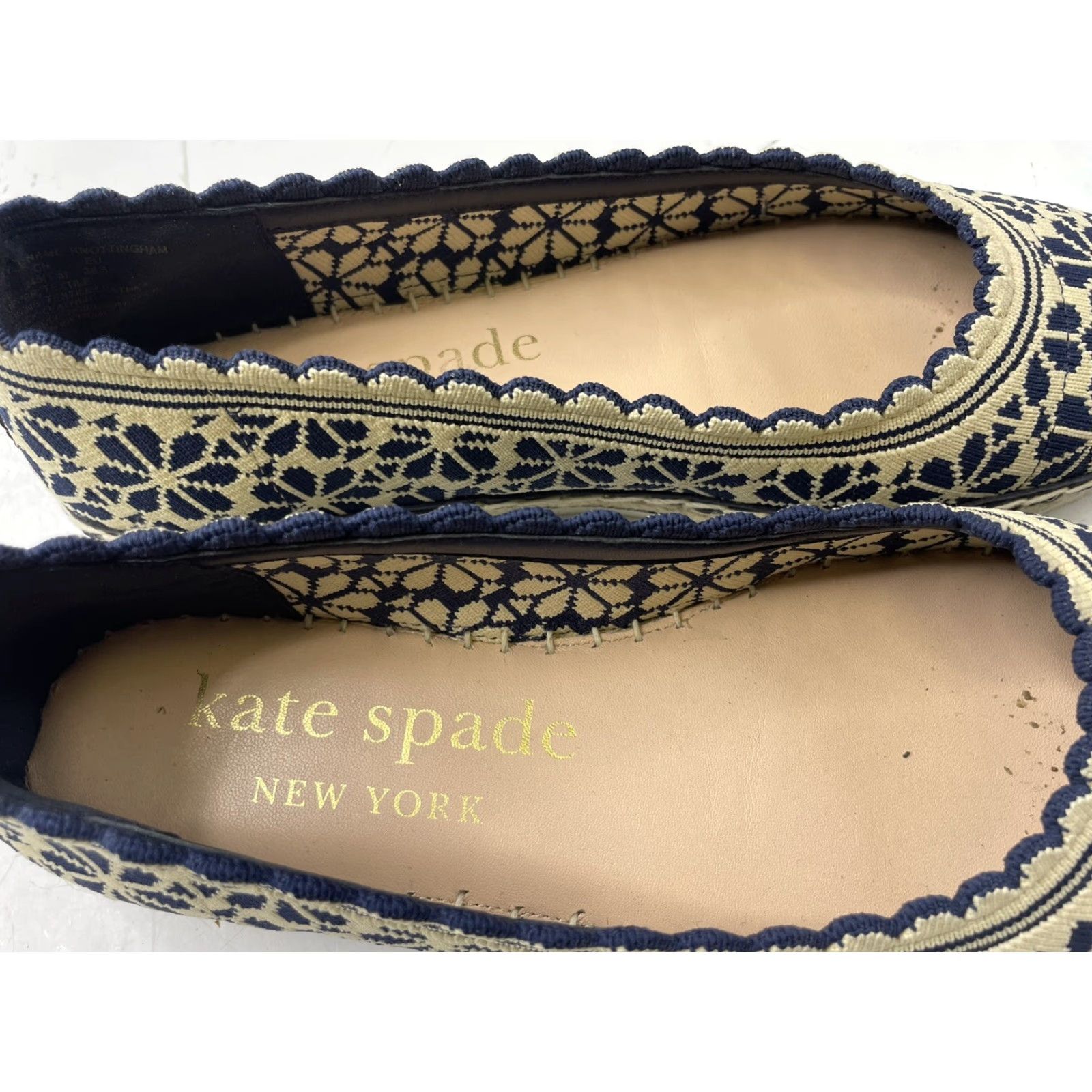 Vintage VINTAGE kate spade New York Women’s Floral Knit Espadrilles Size 8B Blue Flat Slip-On Cotton Blend Knit Size US 8 / IT 38 - 3 Thumbnail