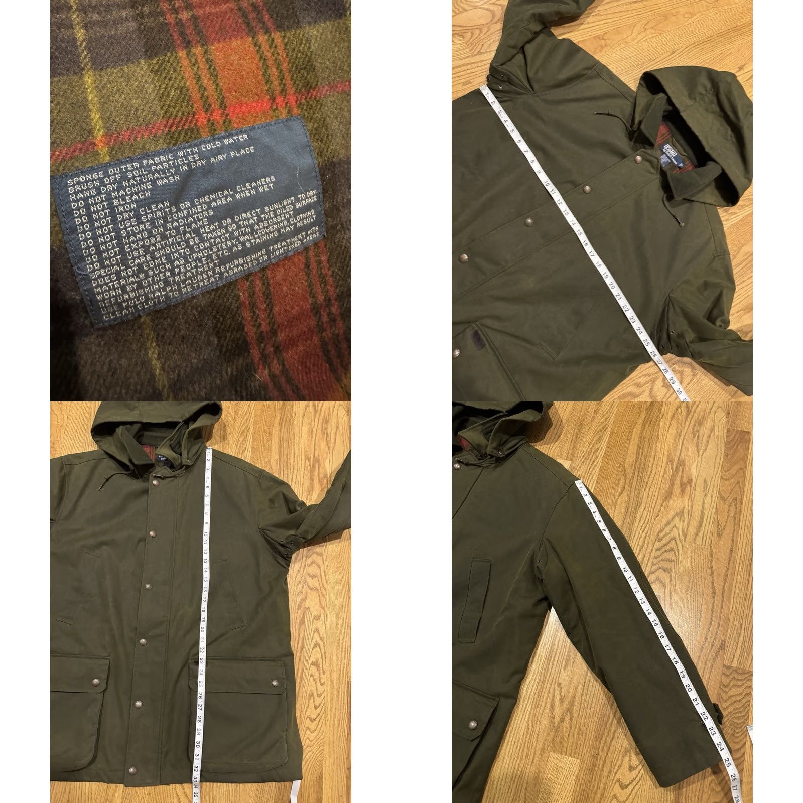 Ralph Lauren VINTAGE Polo Ralph Lauren Field Coat Men’s L Waxed Canvas Hooded Padded Water Resistant Windproof Zip Pockets Green Size US L / EU 52-54 / 3 - 8 Thumbnail