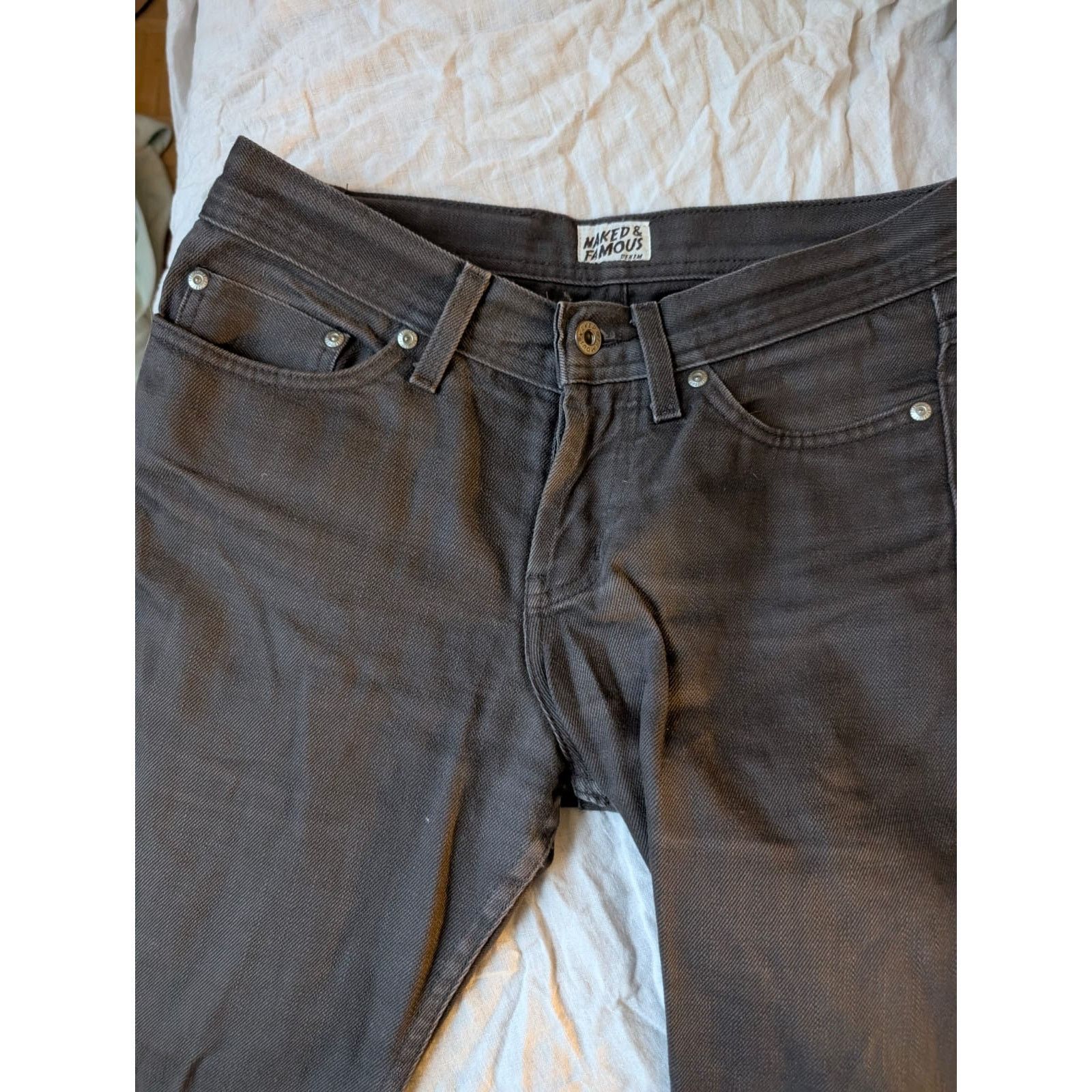 Naked & Famous Weird Guy - Brown Selvedge Chino (29) Size US 29 - 4 Thumbnail