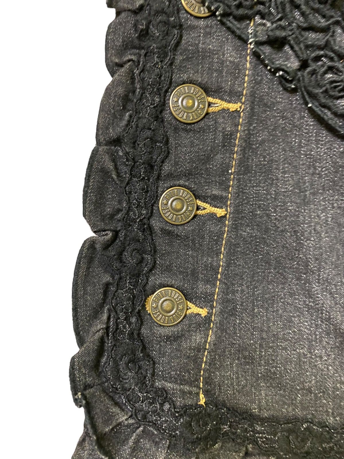 Hysteric Glamour × If Six Was Nine × Japanese Brand Flared Pink House Lace button Leg Design Denim Pant Size US 26 / EU 42 - 9 Thumbnail