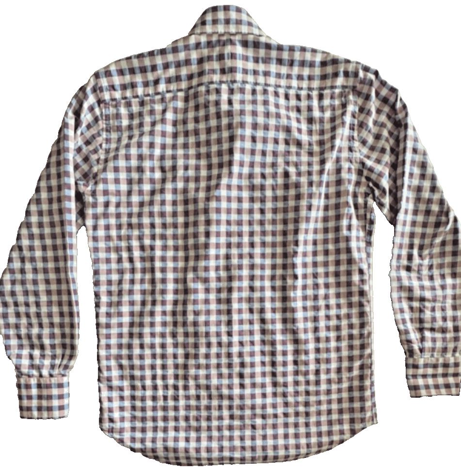 Canali Canali Men's M Button Down Gingham Check Purple Blue Cream Size US M / EU 48-50 / 2 - 2 Thumbnail