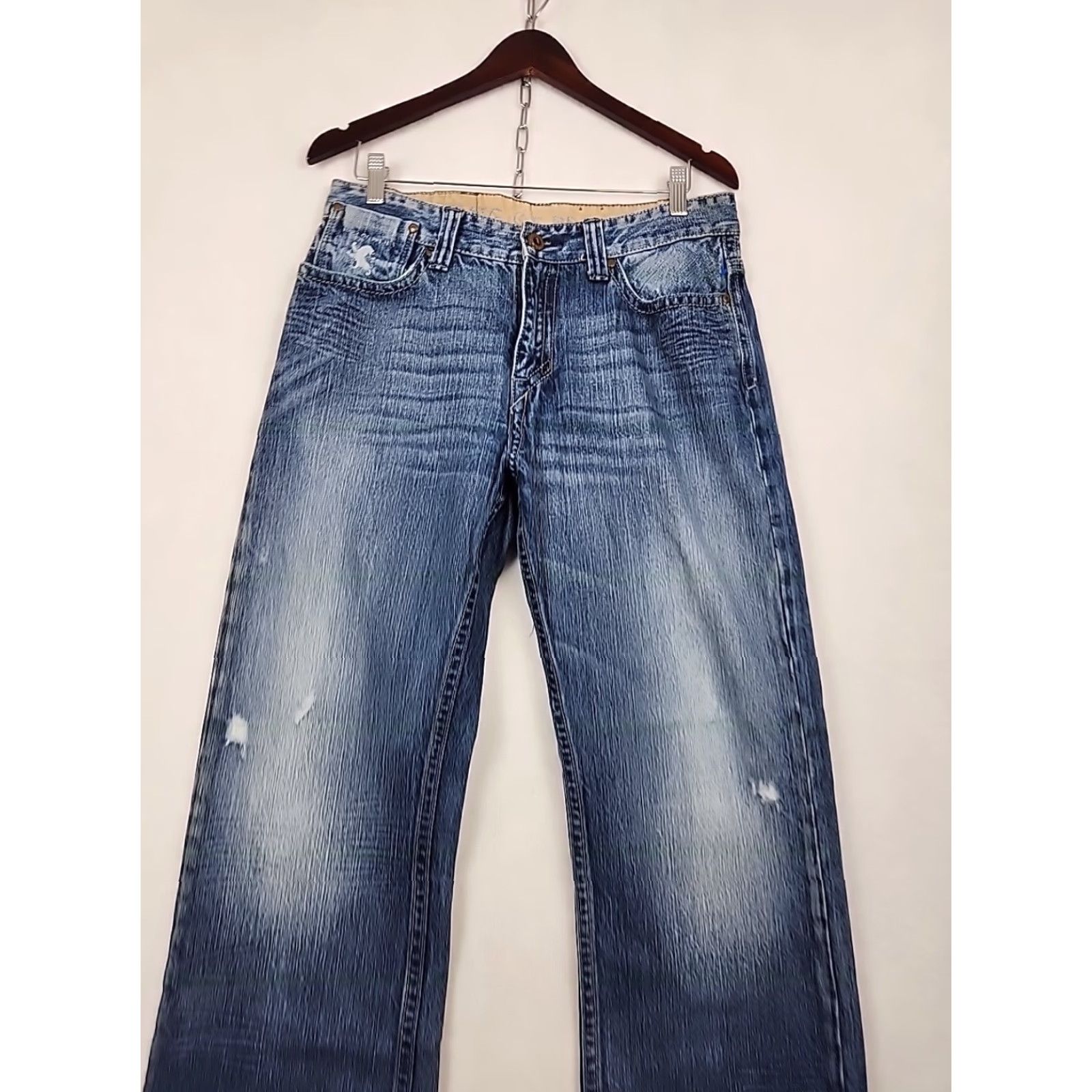 Vintage King of Prides Jeans Boot Cut 33x30 Vintage Regular Rise Washed Blue 100% Cotton Men’s Size US 33 - 2 Thumbnail