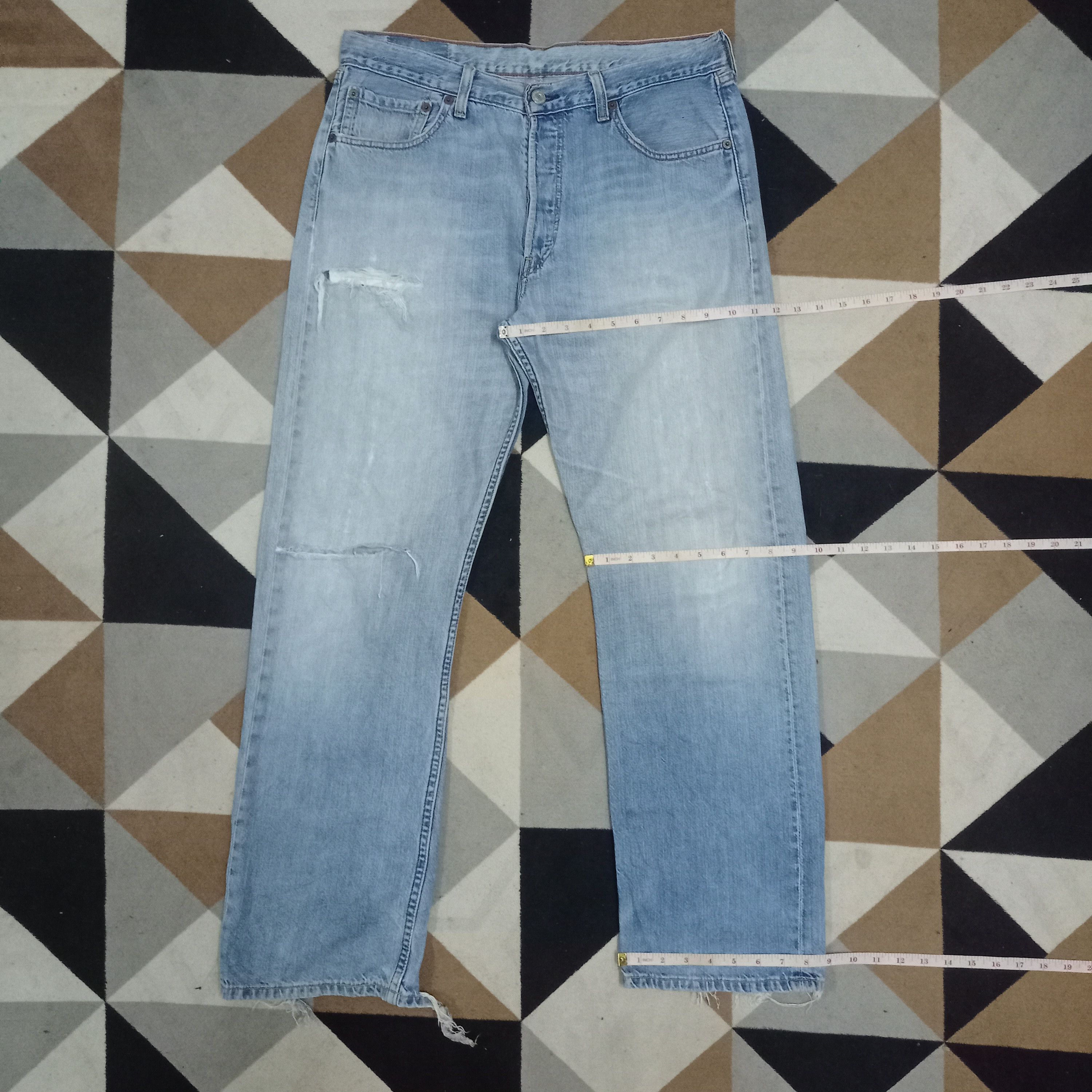 Levi's × Levi's Vintage Clothing Vintage Levis 501 Fade Wash Distressed Baggy Jeans 32x30 Size US 32 / EU 48 - 12 Thumbnail