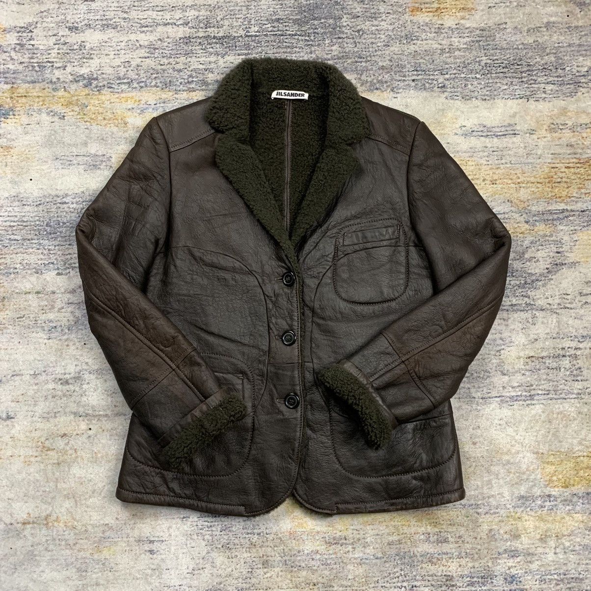 2000s Jil Sander x Raf simons shearling leather jacket