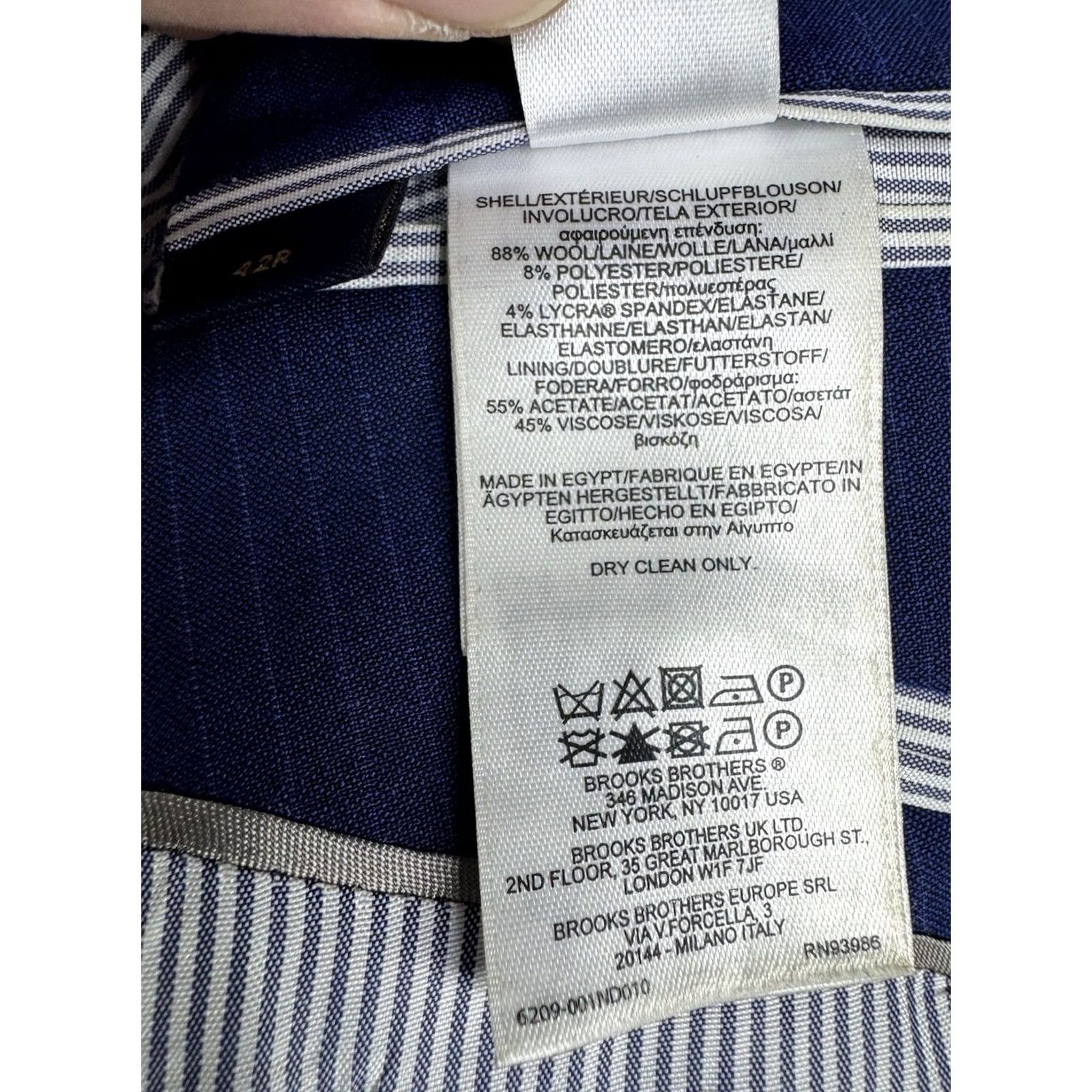 Brooks Brothers Brooks Brothers Explorer Regent Fit Men's 42R Blue Pinstripe 2 Piece Suit Jacket Blazer Size 42R - 4 Thumbnail