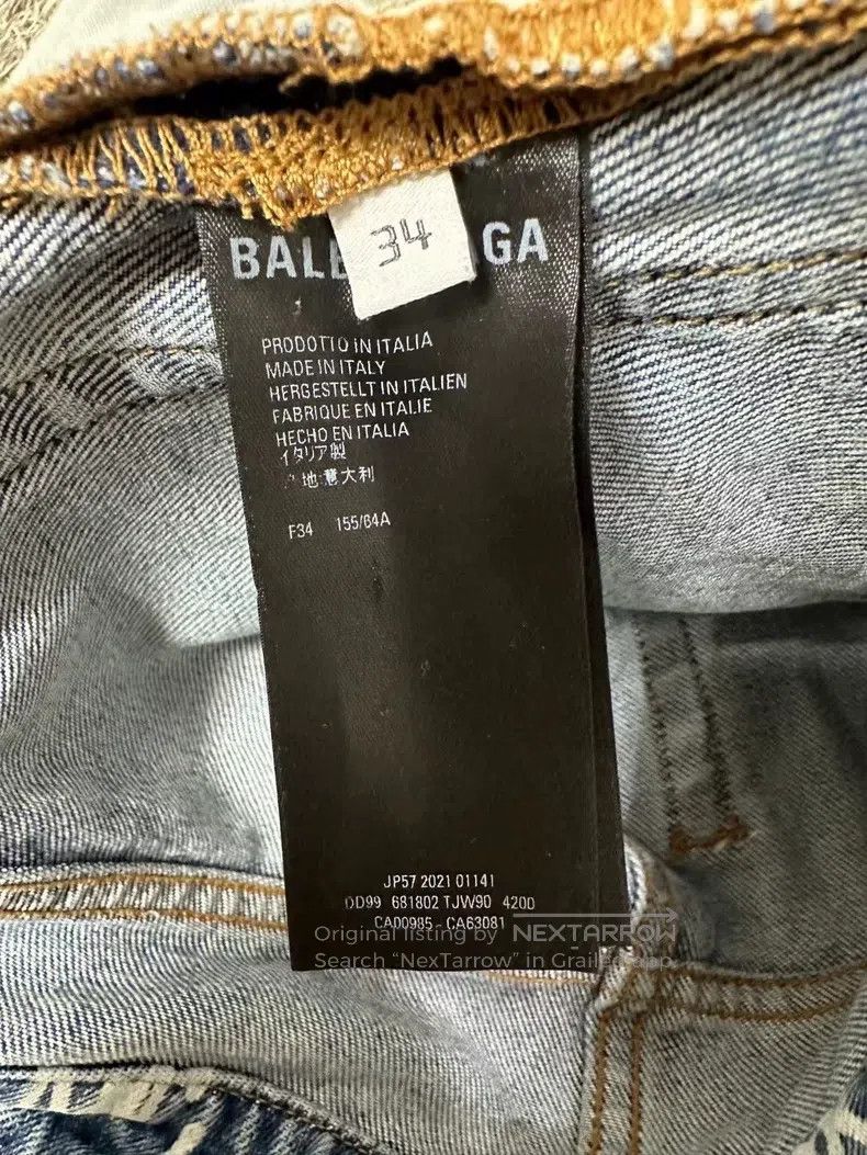Balenciaga Balenciaga Logo Denim Skirt with Half Skirt Size 33" - 4 Thumbnail
