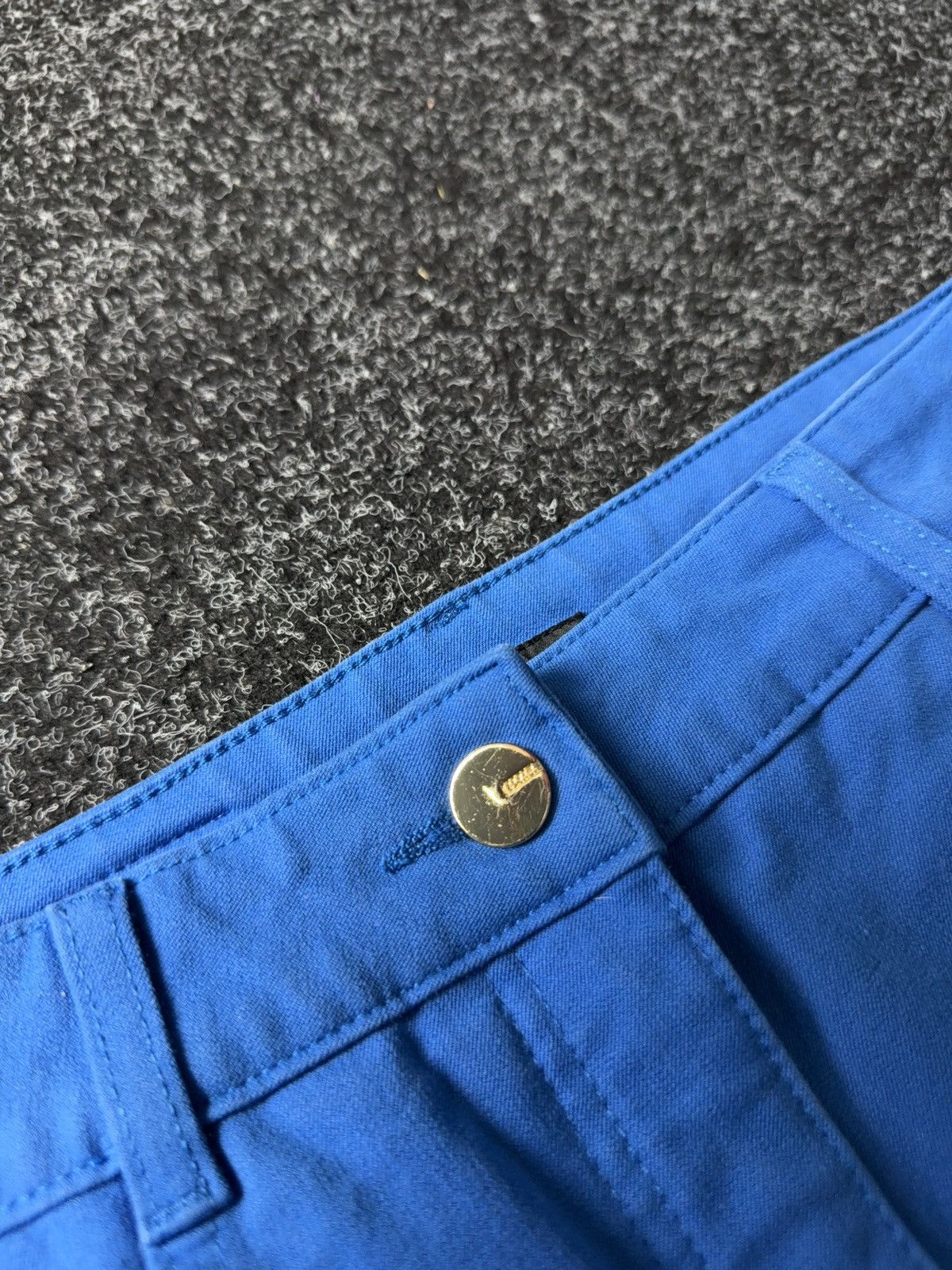 Escada Avant Garde Luxury Designer Escada gold logo Blue pants Size 31" - 7 Thumbnail