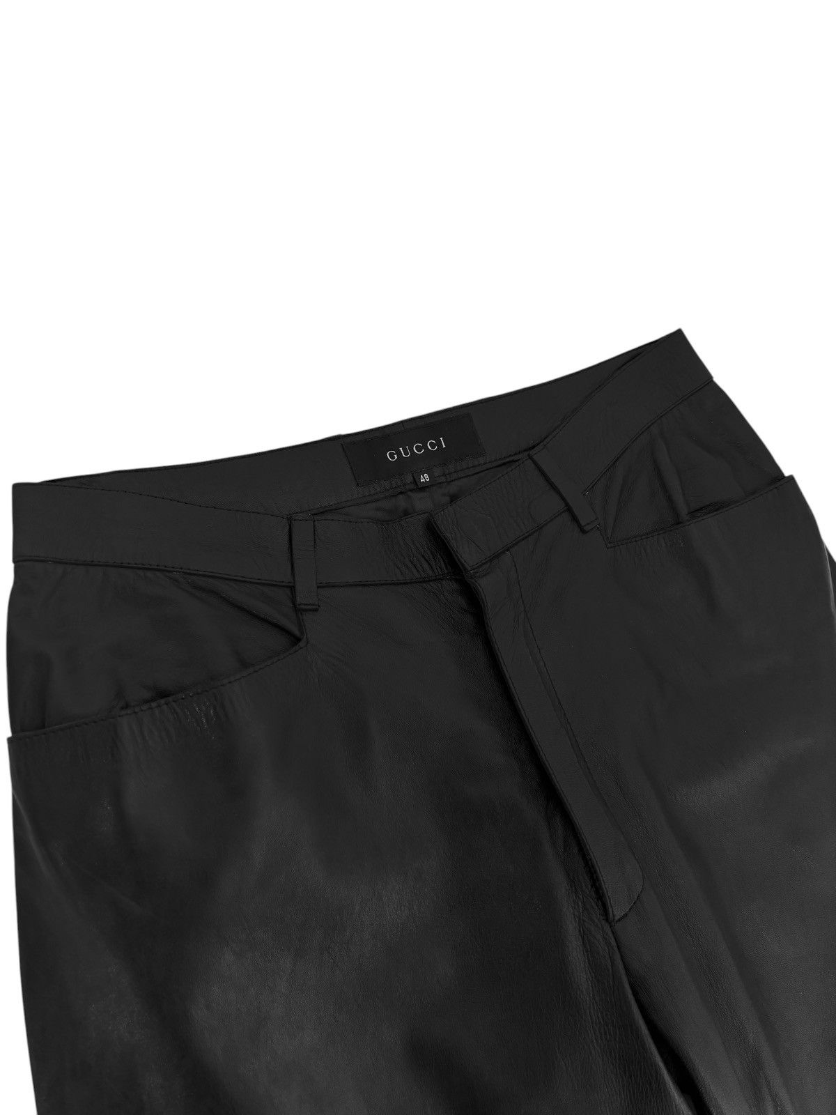 Gucci S/S 2000 Runway Flared Leather Pants (SS00, Tom Ford) Size US 30 / EU 46 - 3 Thumbnail