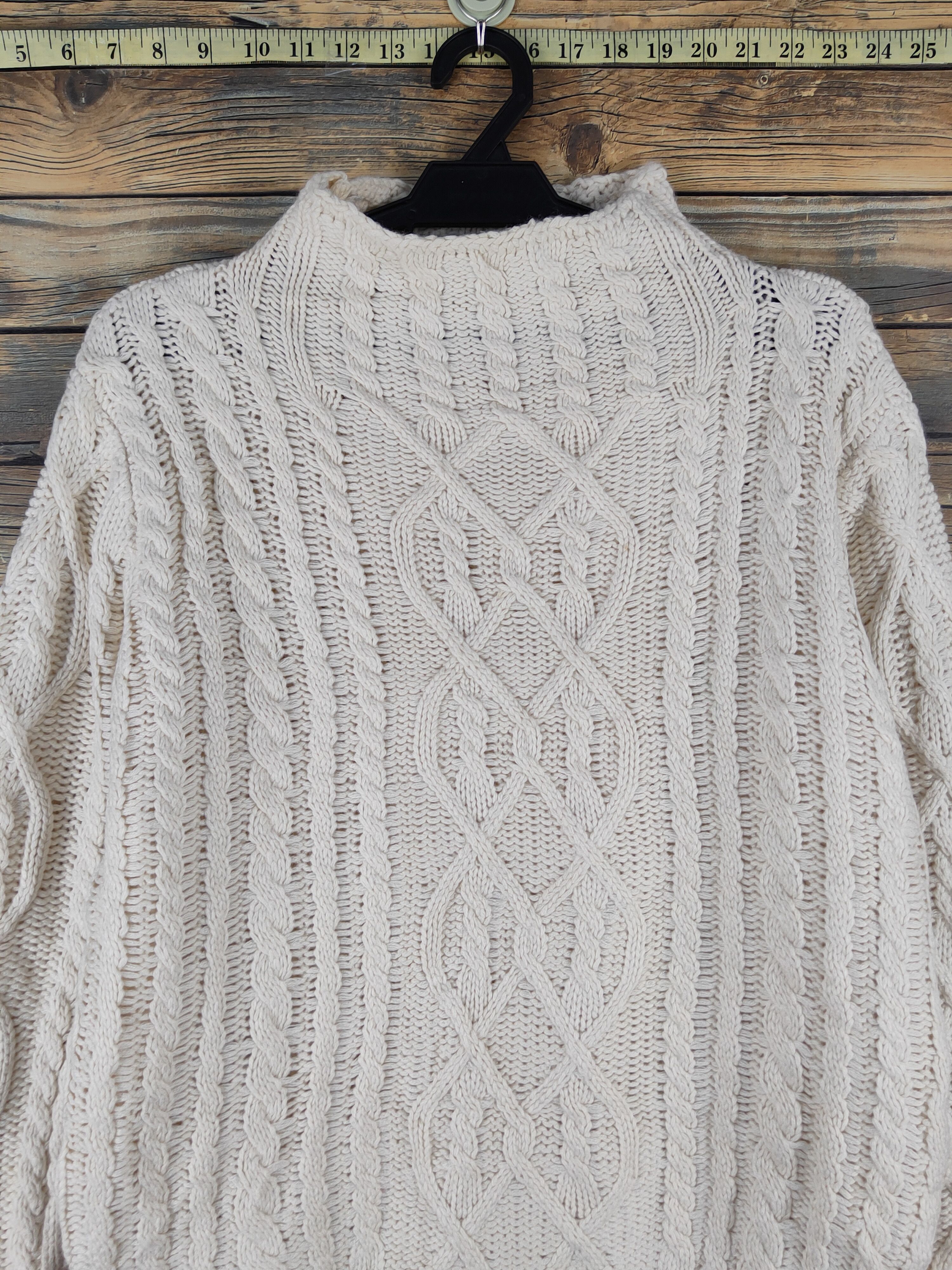 Aran Isles Knitwear Japan vintage Cream cable Knitwear Sweatshirts #W1183 Size M / US 6-8 / IT 42-44 - 2 Thumbnail