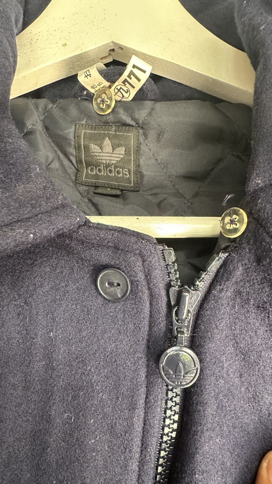 Adidas Vintage Adidas Wool Quilted Dark blue Jackets Size US S / EU 44-46 / 1 - 5 Thumbnail