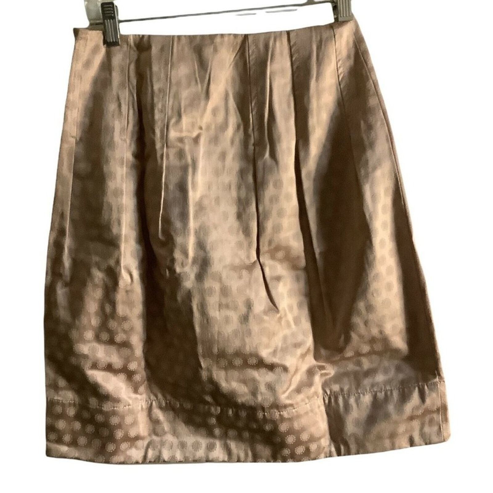 The Unbranded Brand Elevenses Polka Dot A-Line Skirt Neutral Cotton Blend Size 0 Size 25" / US 0 / IT 36 - 4 Thumbnail