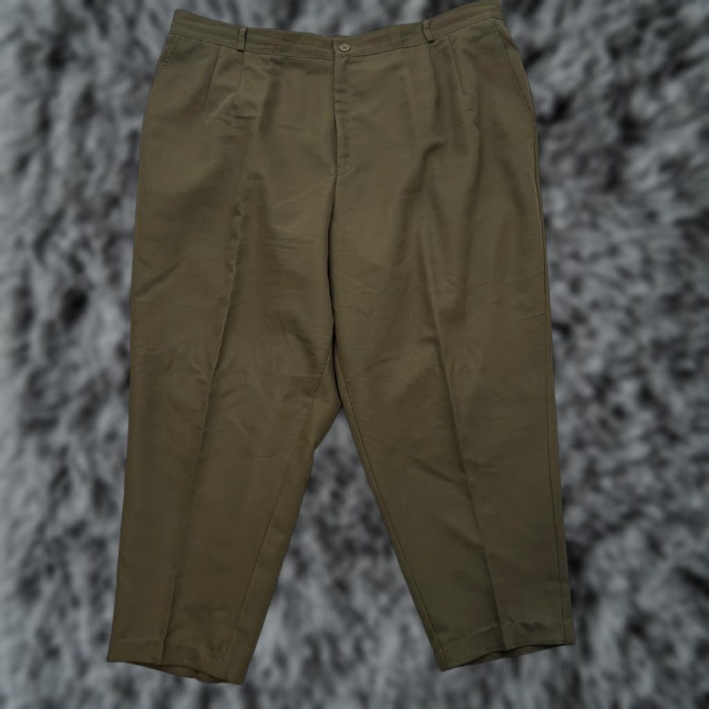Worthington VINTAGE Worthington Cropped Pants 30 Tapered Pleated Pockets 80s 90s Olive Green Women's Pants Size 30" / US 8 / IT 44 - 1 Thumbnail