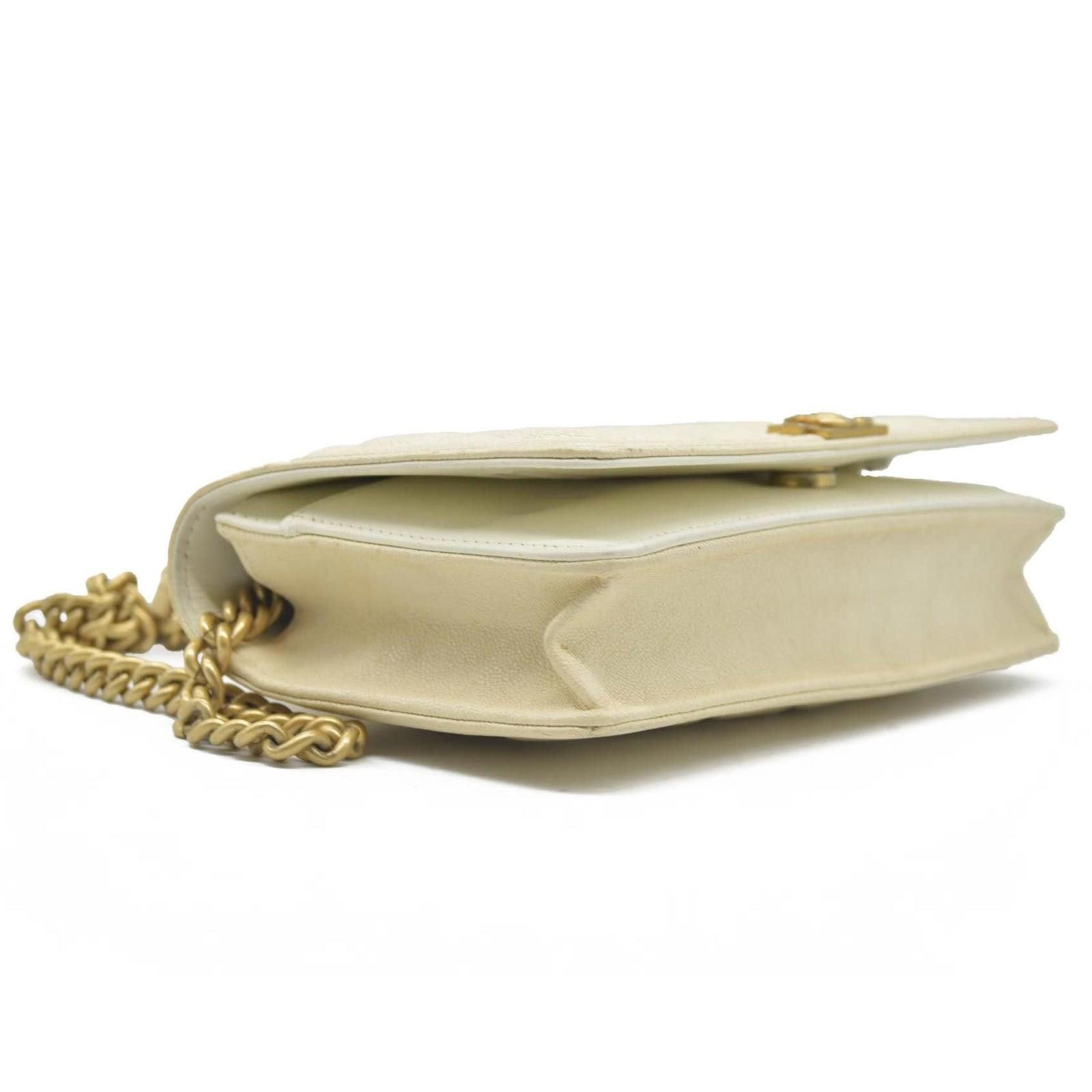 Chanel $3425 Chanel Caviar Quilted Boy Wallet On Chain WOC White Size ONE SIZE - 11 Thumbnail