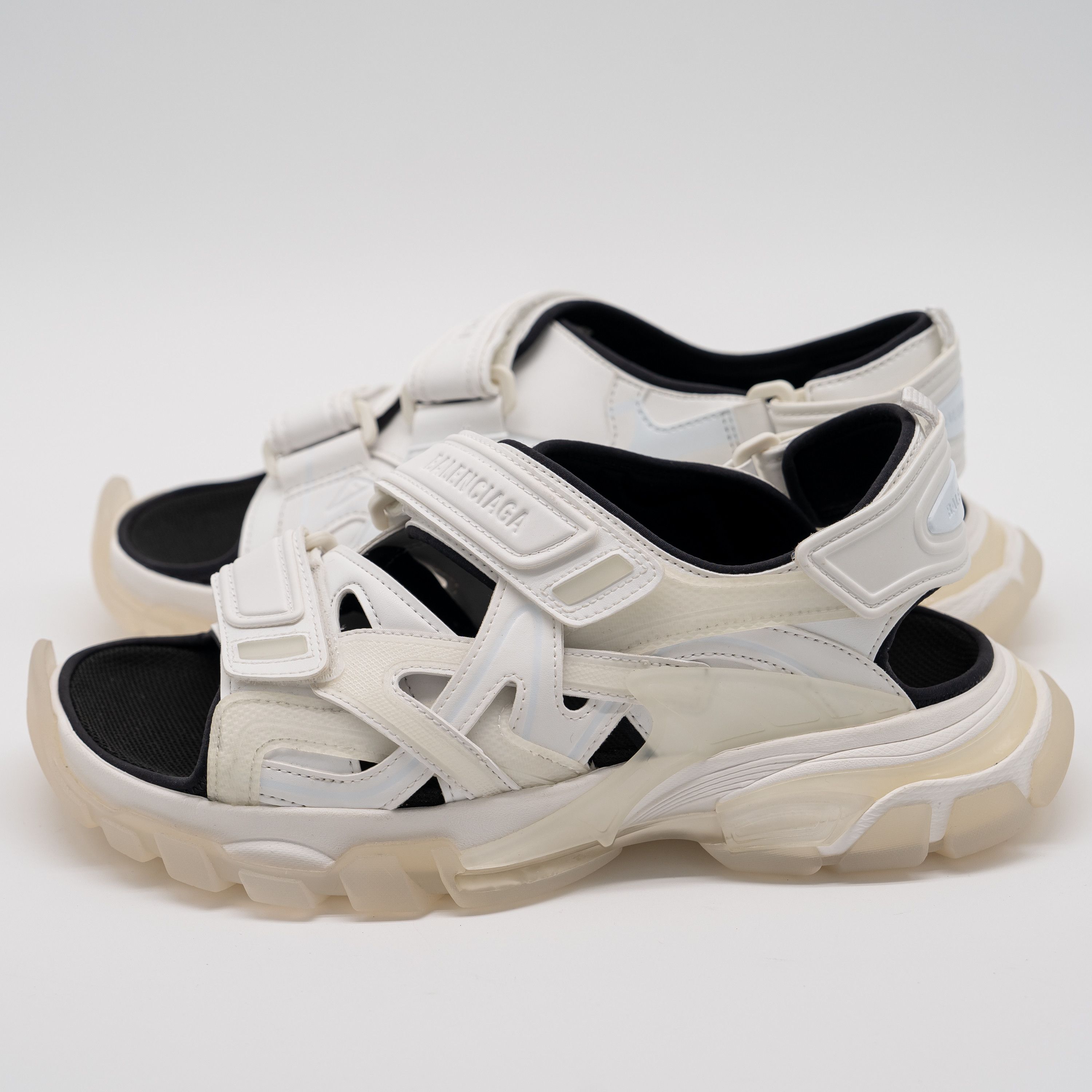 Balenciaga 42 - Balenciaga Track Sandals White Black Clear Soles Straps Size US 9 / EU 42 - 4 Thumbnail