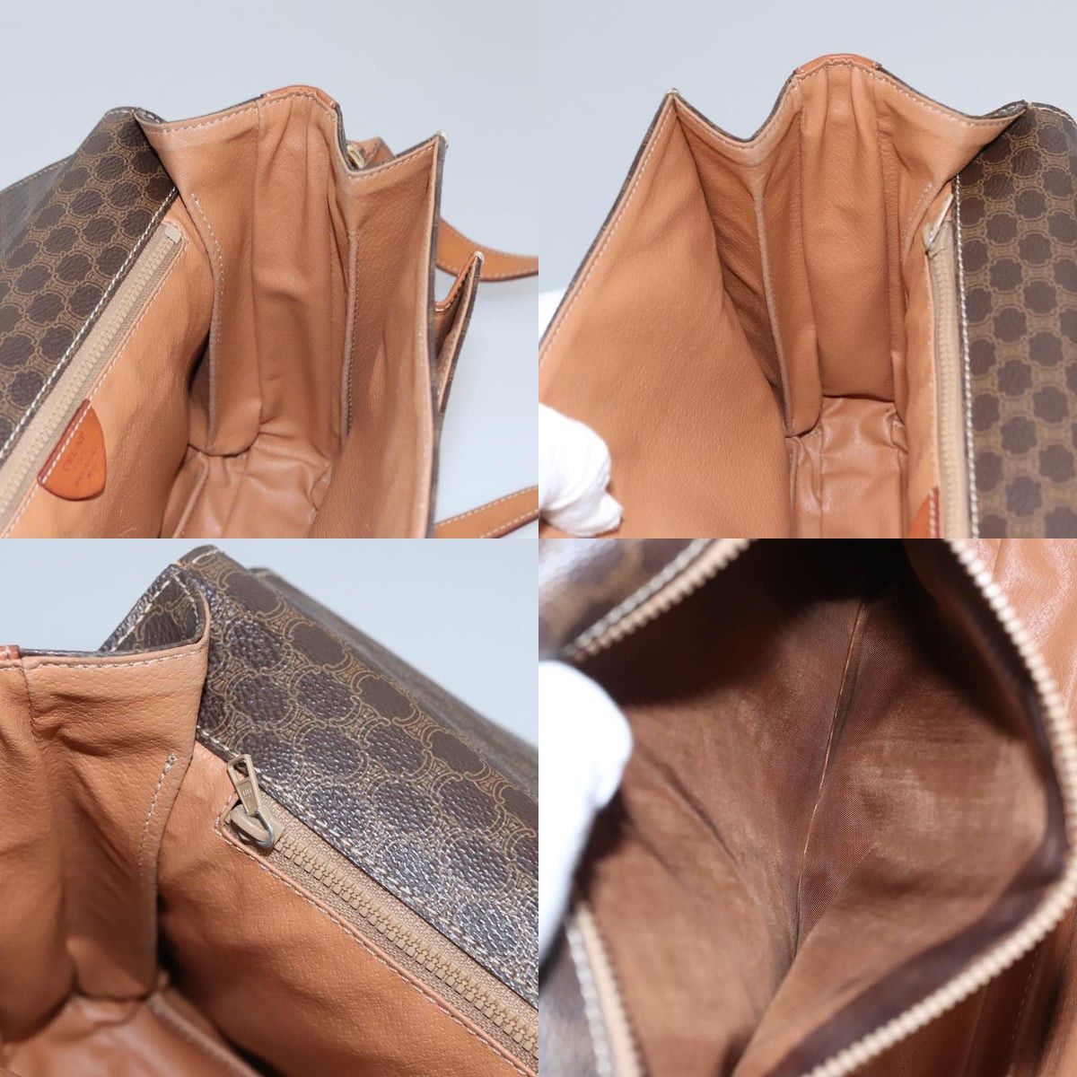 Celine CELINE Macadam Canvas Shoulder Bag Pvc Leather Brown Size ONE SIZE - 12 Thumbnail
