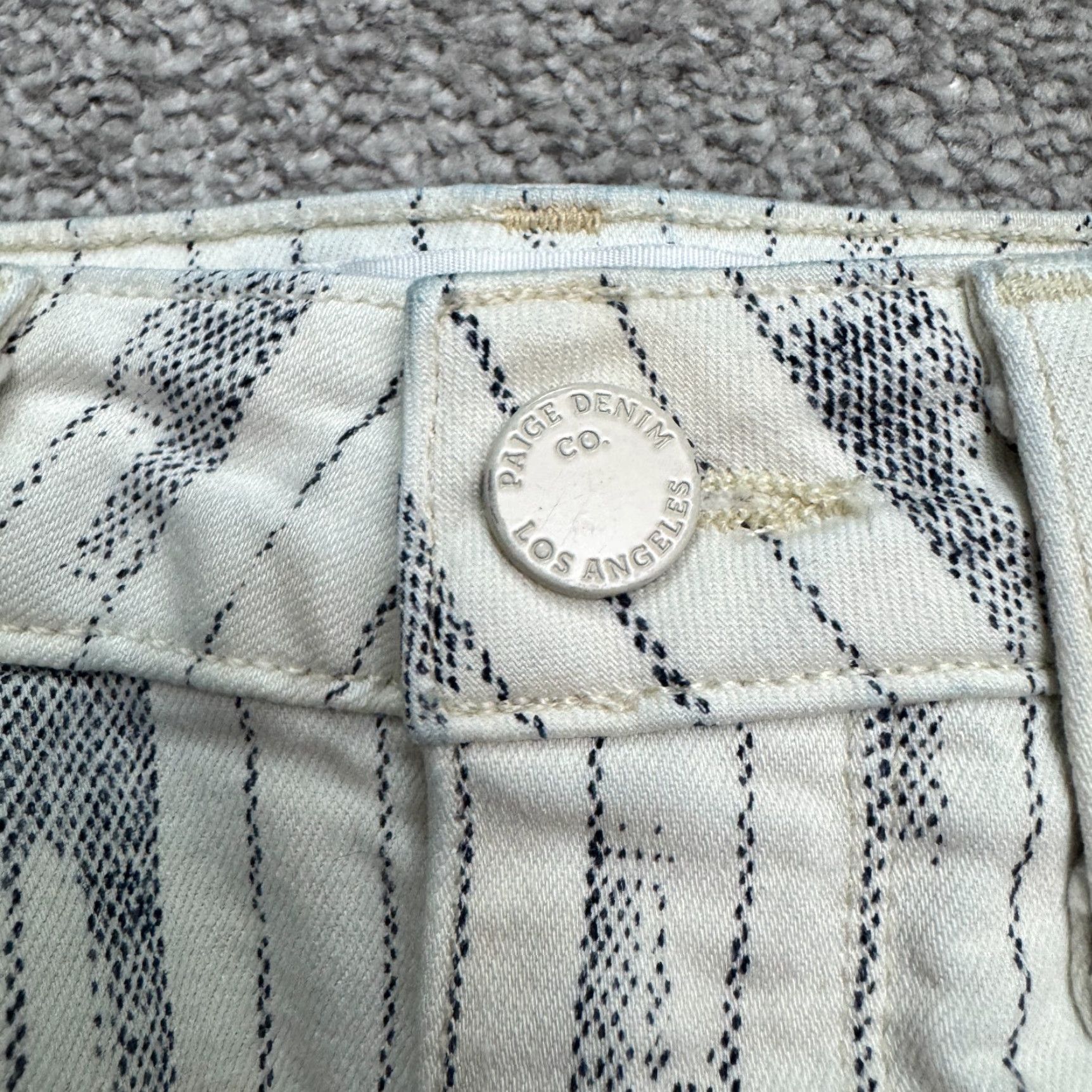 Paige Paige Verdugo Jeans Woman 26 Ankle Denim Ikat White Black Multicolor Stretch Casual Size 26" / US 2 / IT 38 - 3 Thumbnail