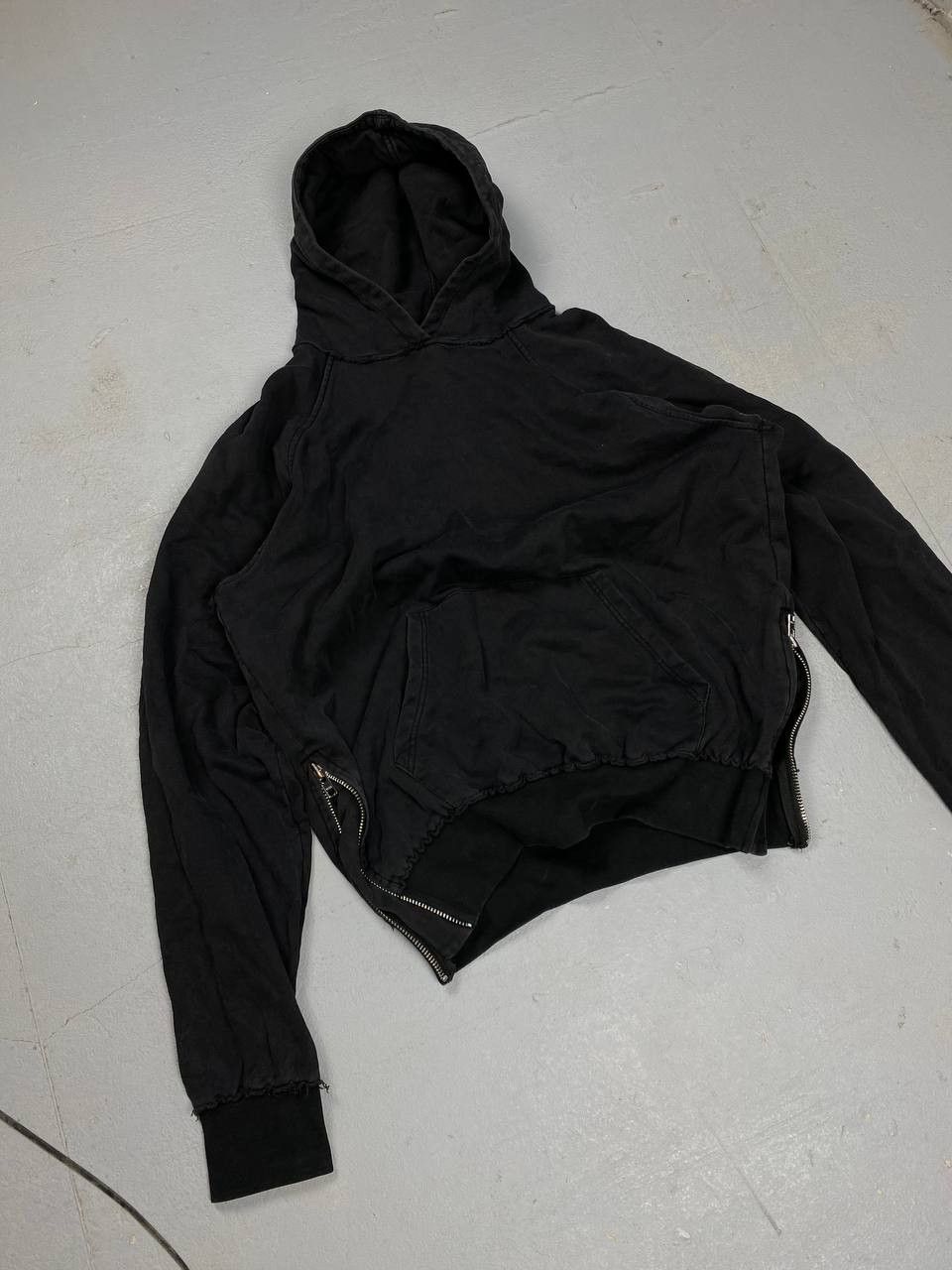 Japanese Brand × Vintage Acid washed faded Zippered Oversized Hoodie Ripped Size US L / EU 52-54 / 3 - 2 Thumbnail