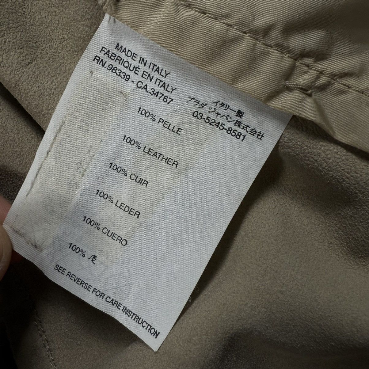 Prada × Vintage Prada beige label suede jacket Size US XS / EU 42 / 0 - 10 Thumbnail